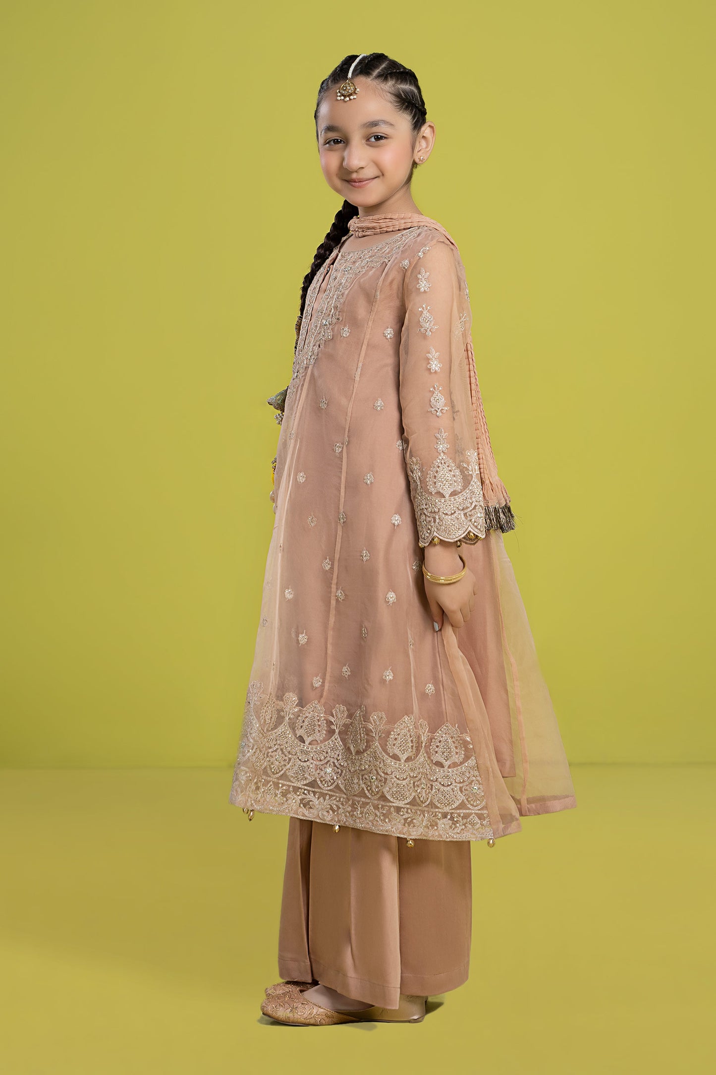 3 Piece Embroidered Organza Suit