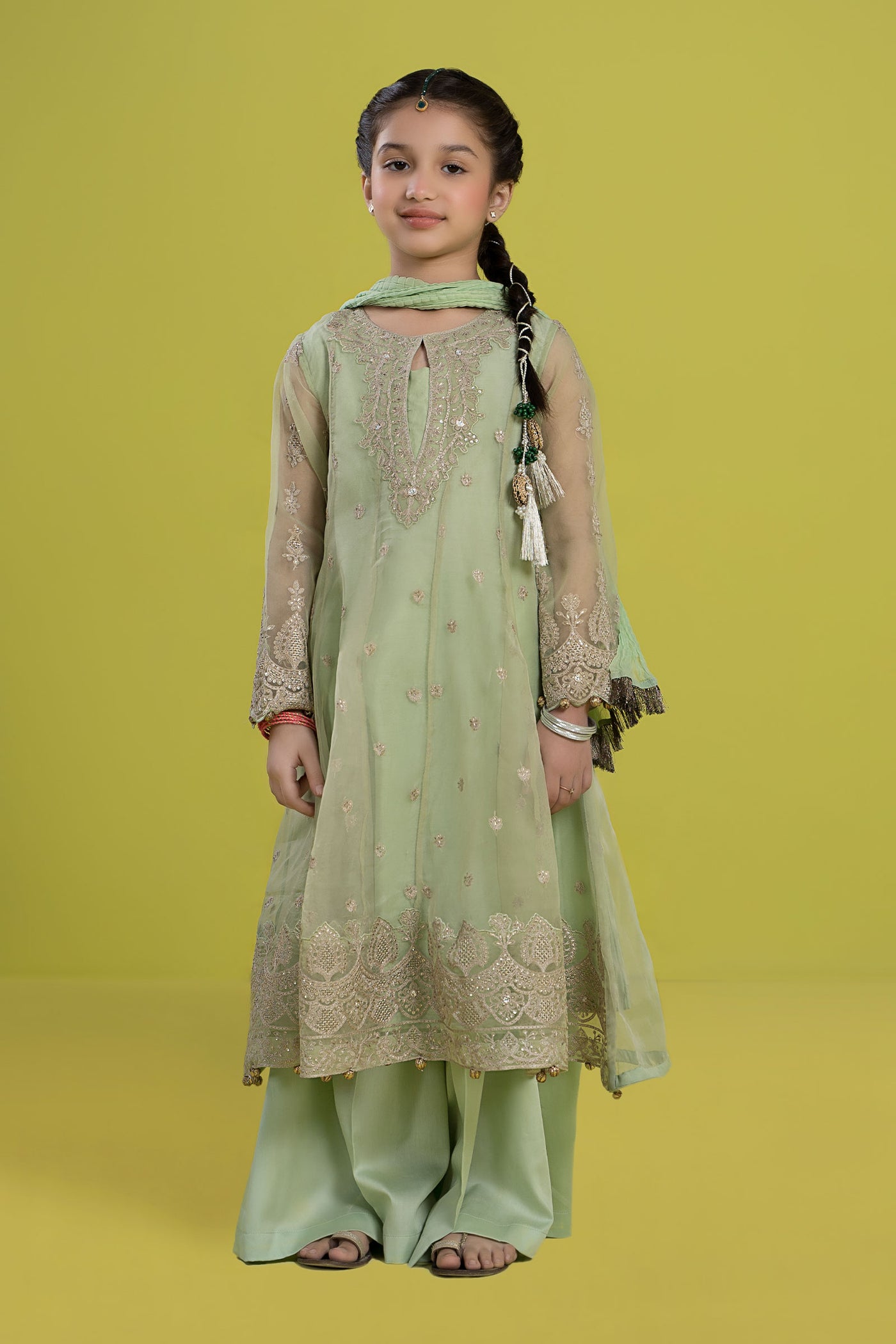 3 Piece Embroidered Organza Suit