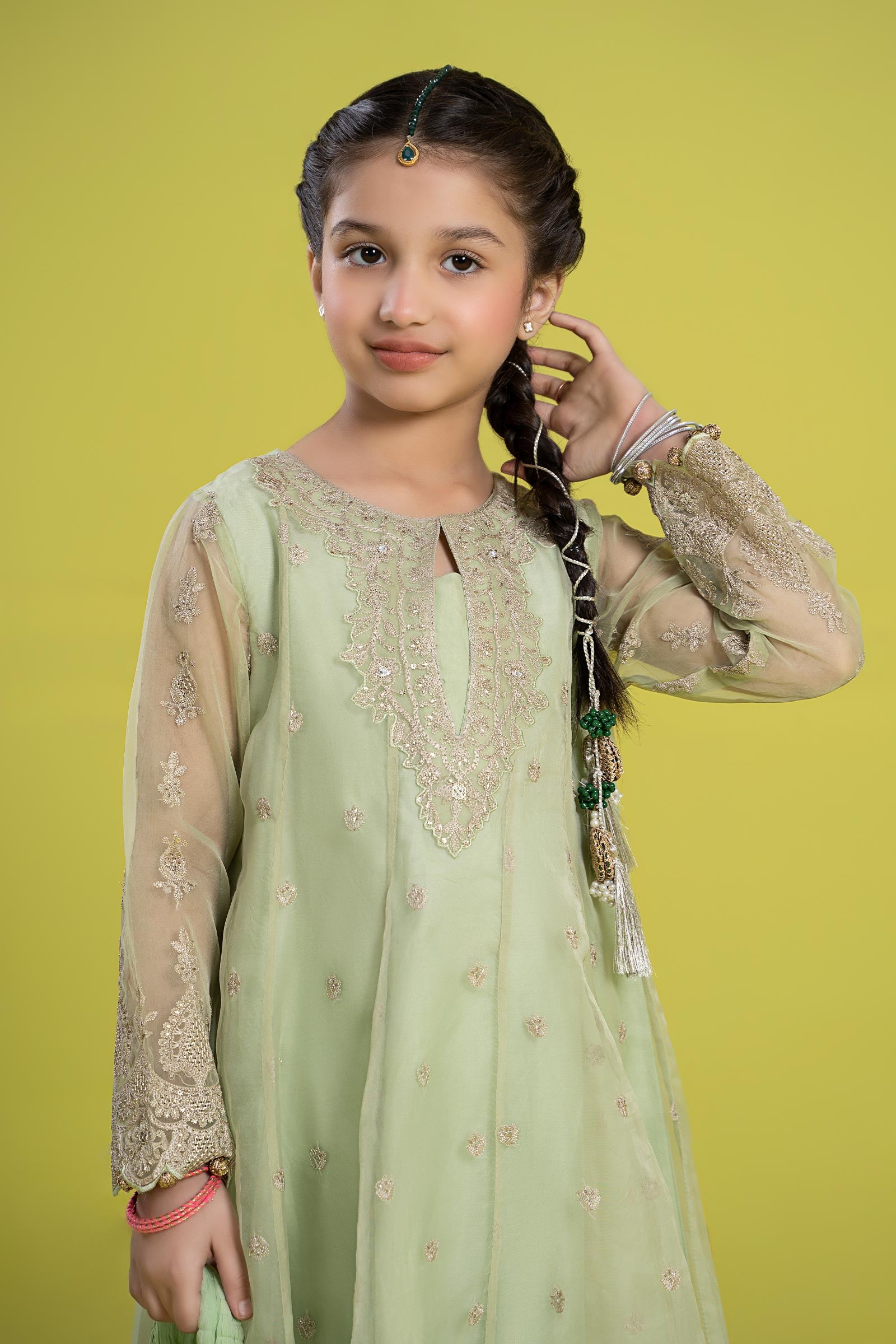 3 Piece Embroidered Organza Suit