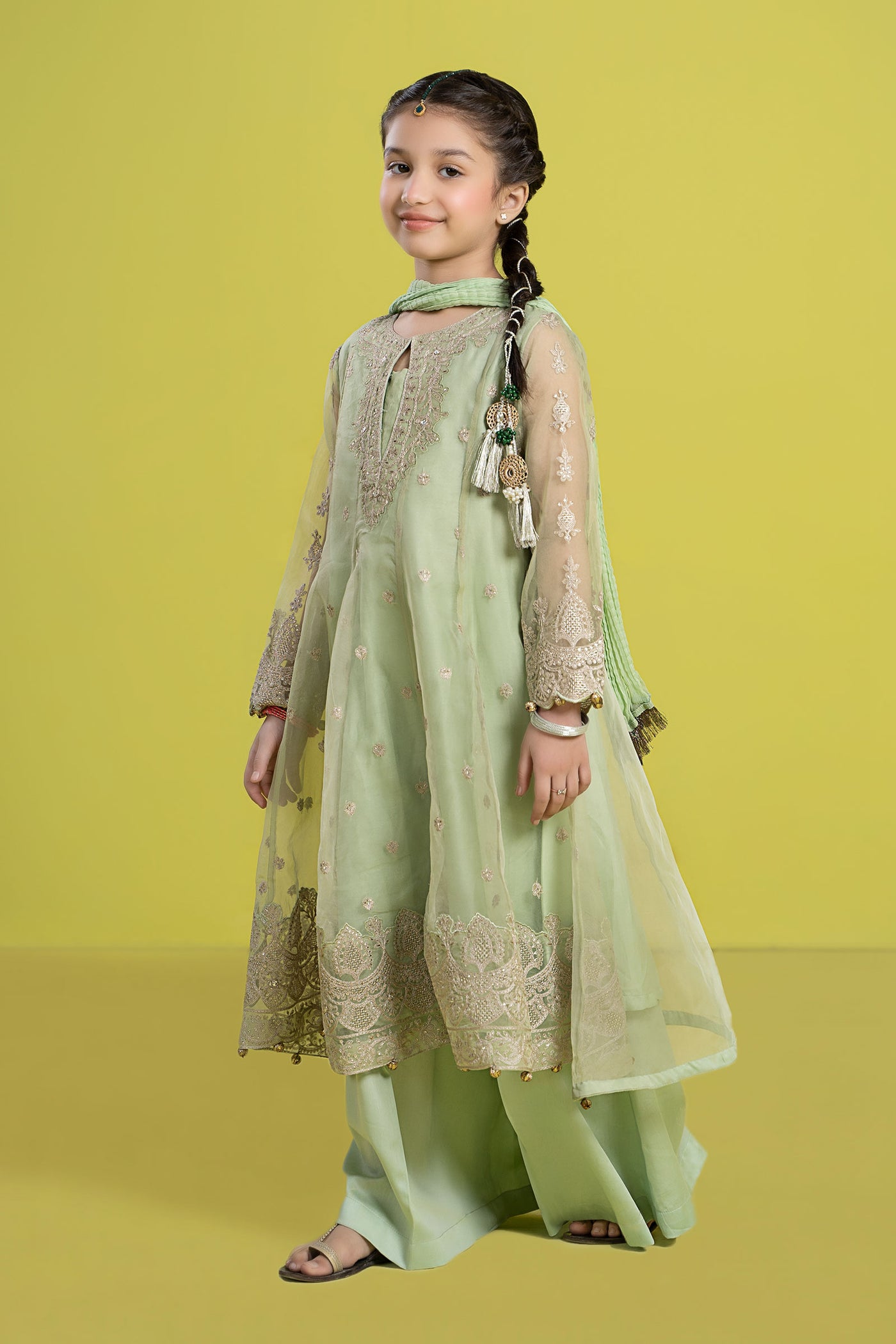3 Piece Embroidered Organza Suit