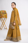 3 Piece Embroidered Raw Silk Suit