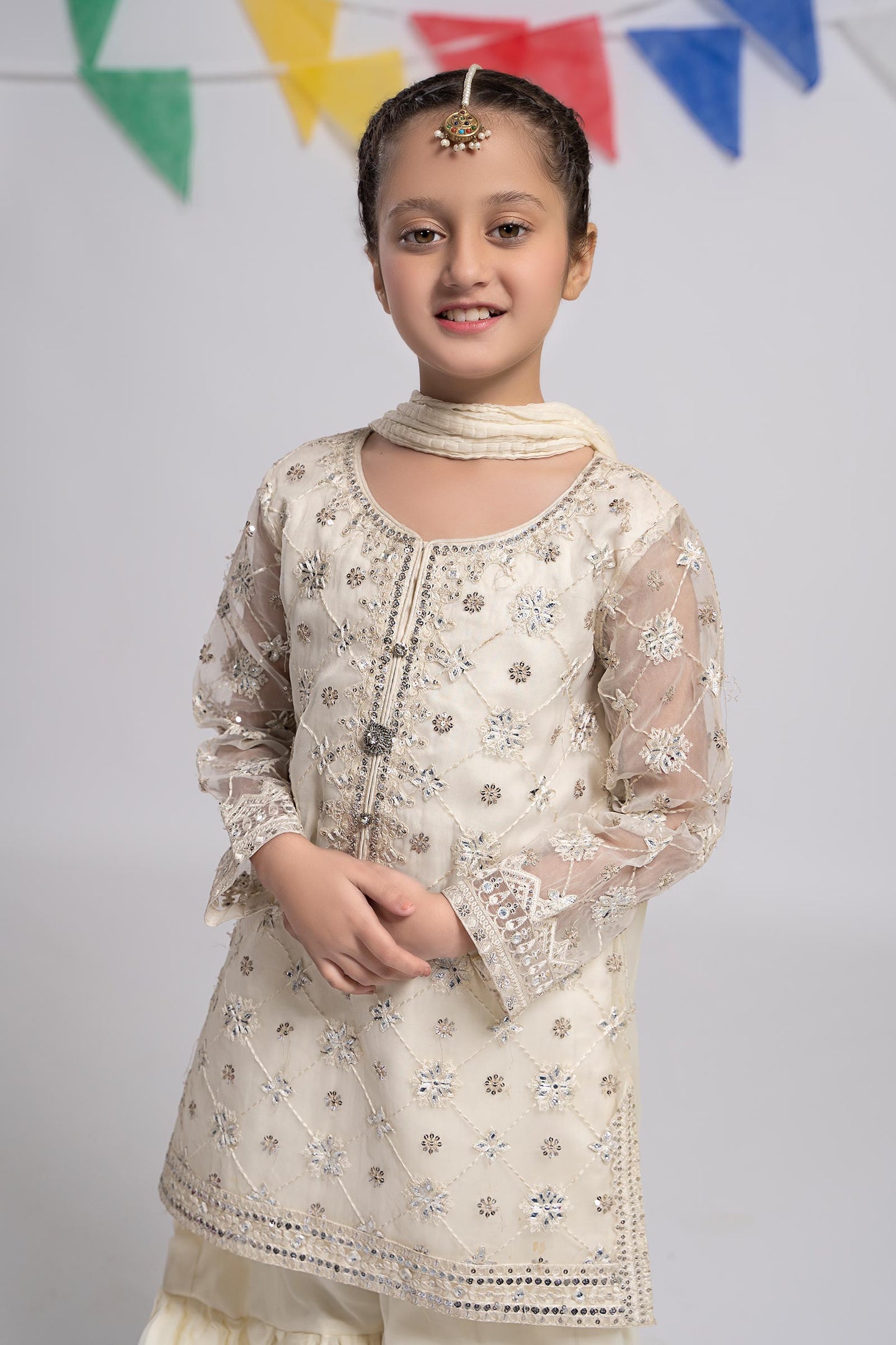 3 Piece Embroidered Organza Suit