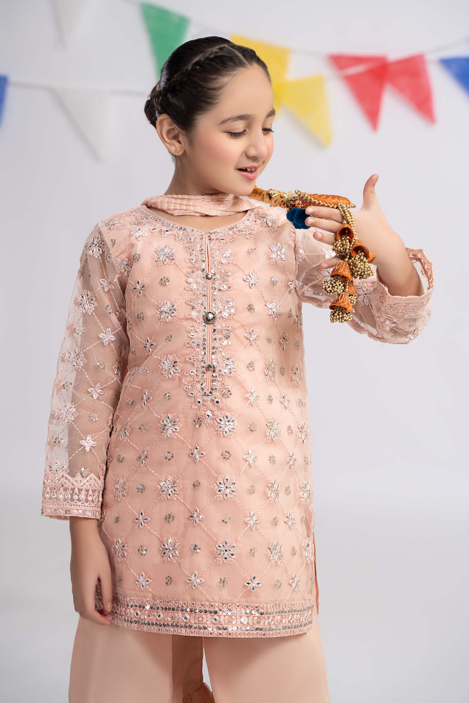 3 Piece Embroidered Organza Suit