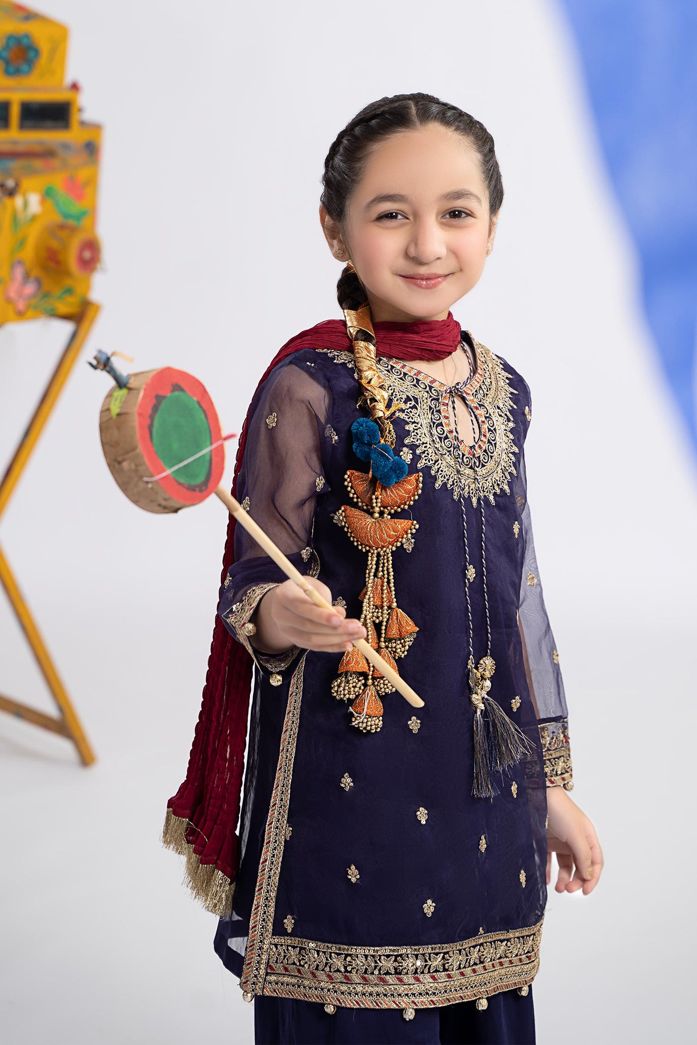 3 Piece Embroidered Organza Suit