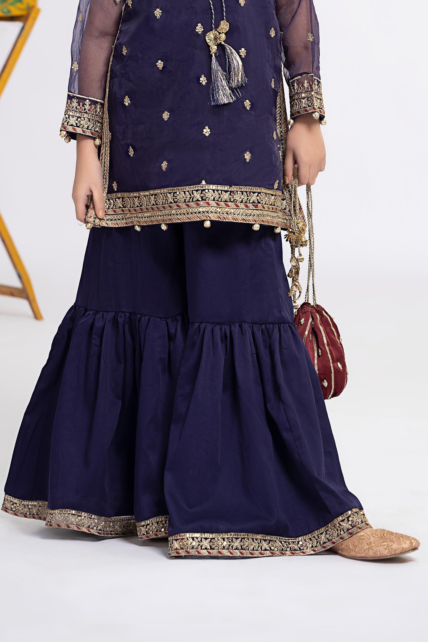 3 Piece Embroidered Organza Suit