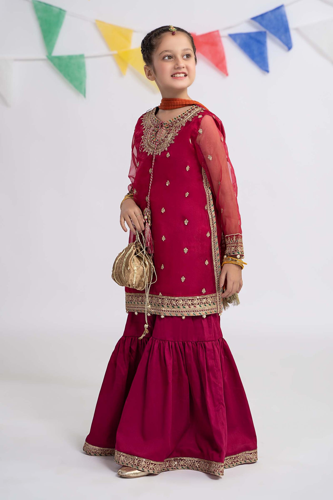 3 Piece Embroidered Organza Suit