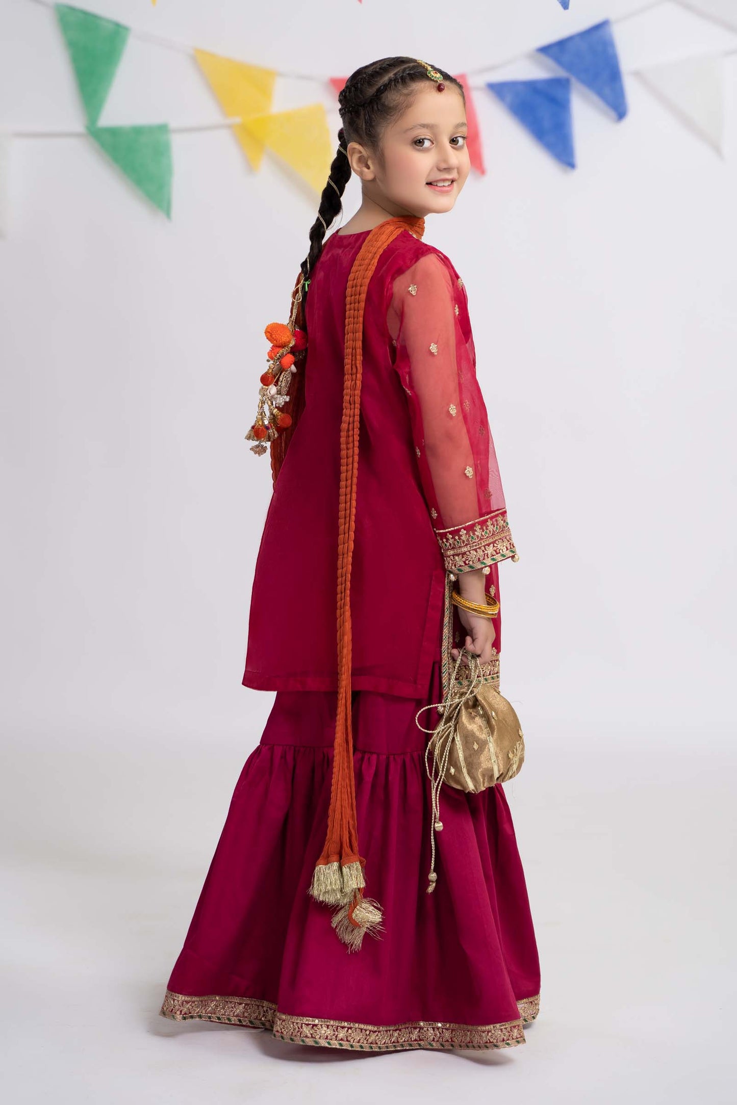 3 Piece Embroidered Organza Suit