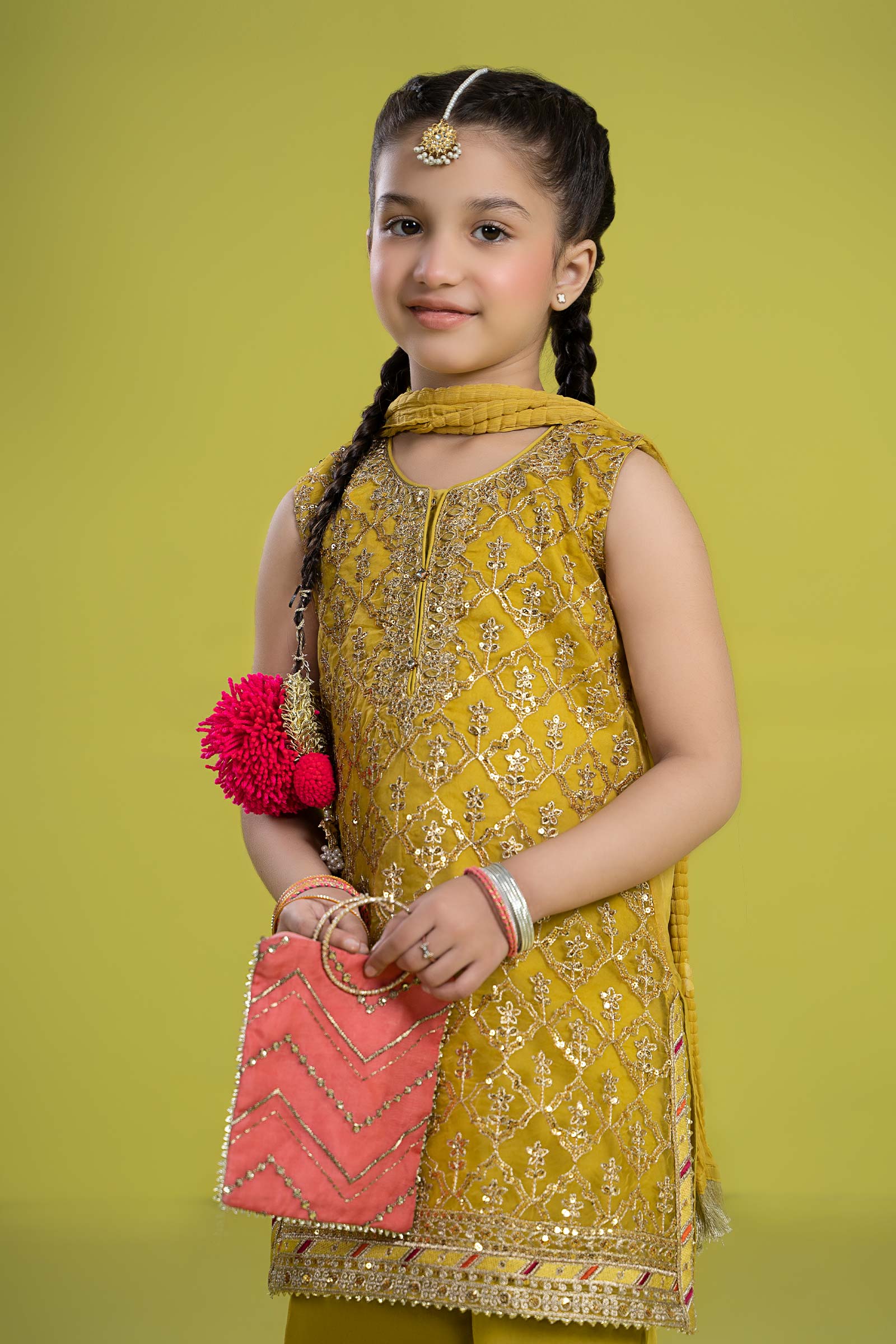 3 Piece Embroidered Organza Suit