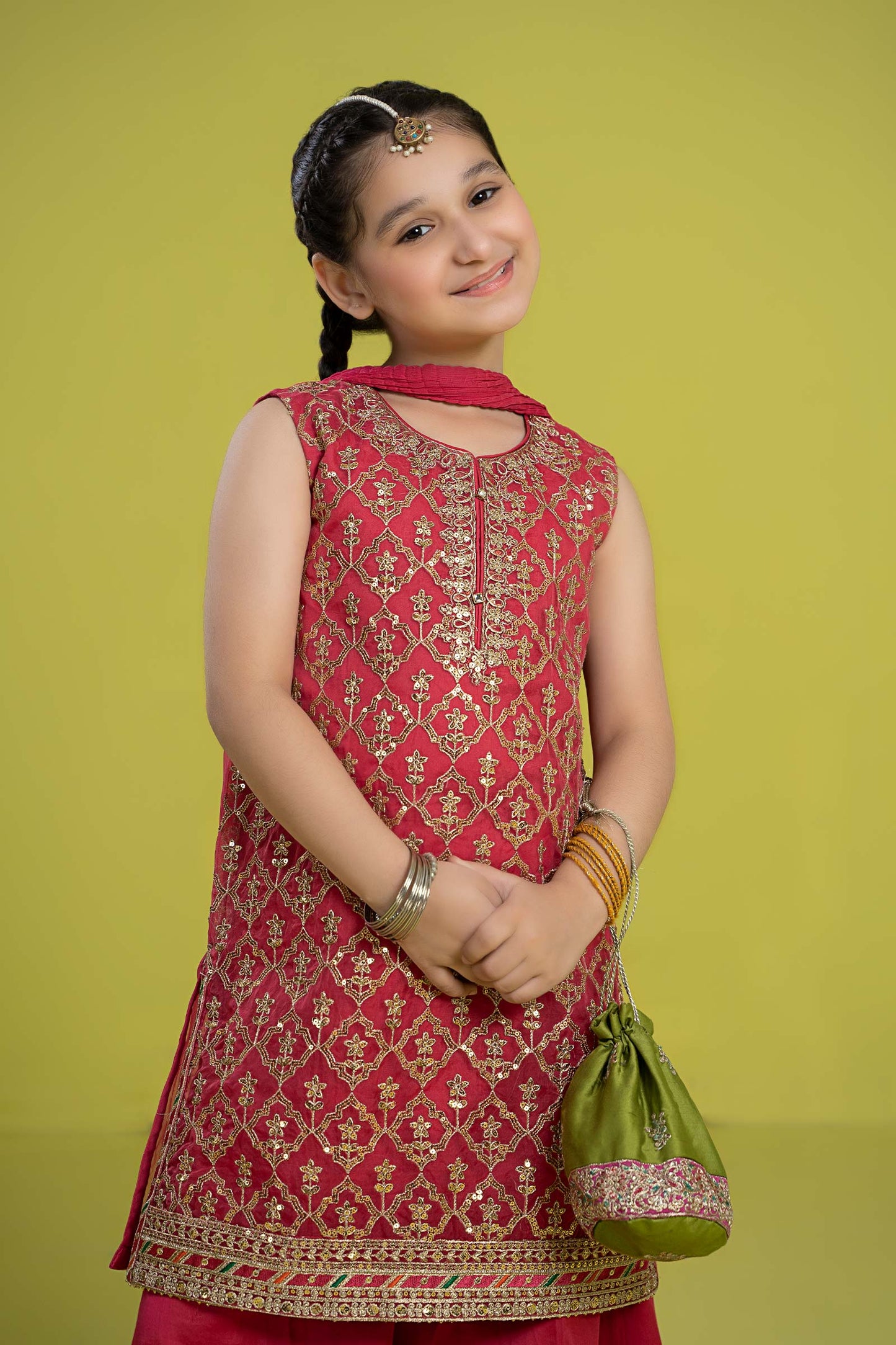 3 Piece Embroidered Organza Suit