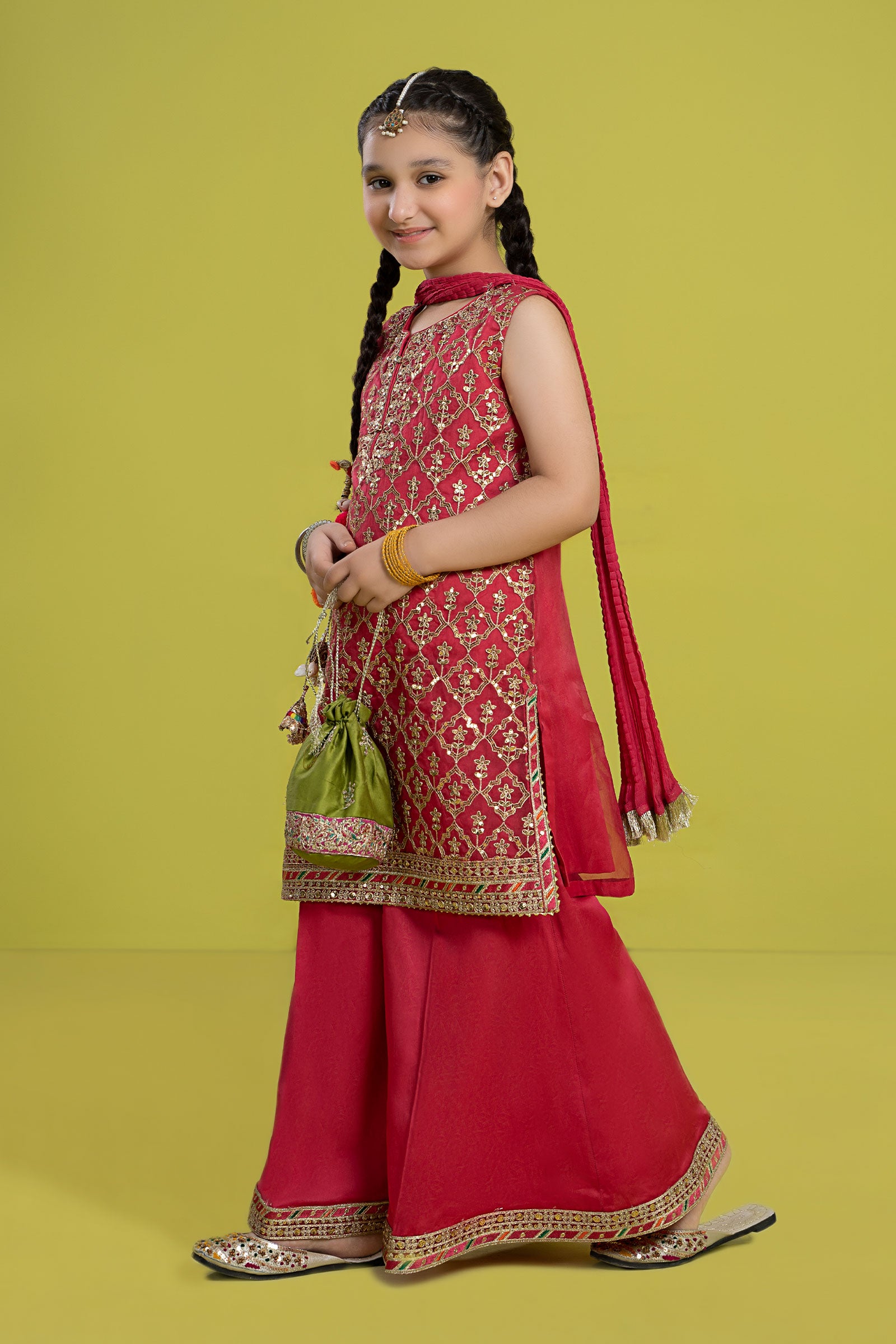 3 Piece Embroidered Organza Suit
