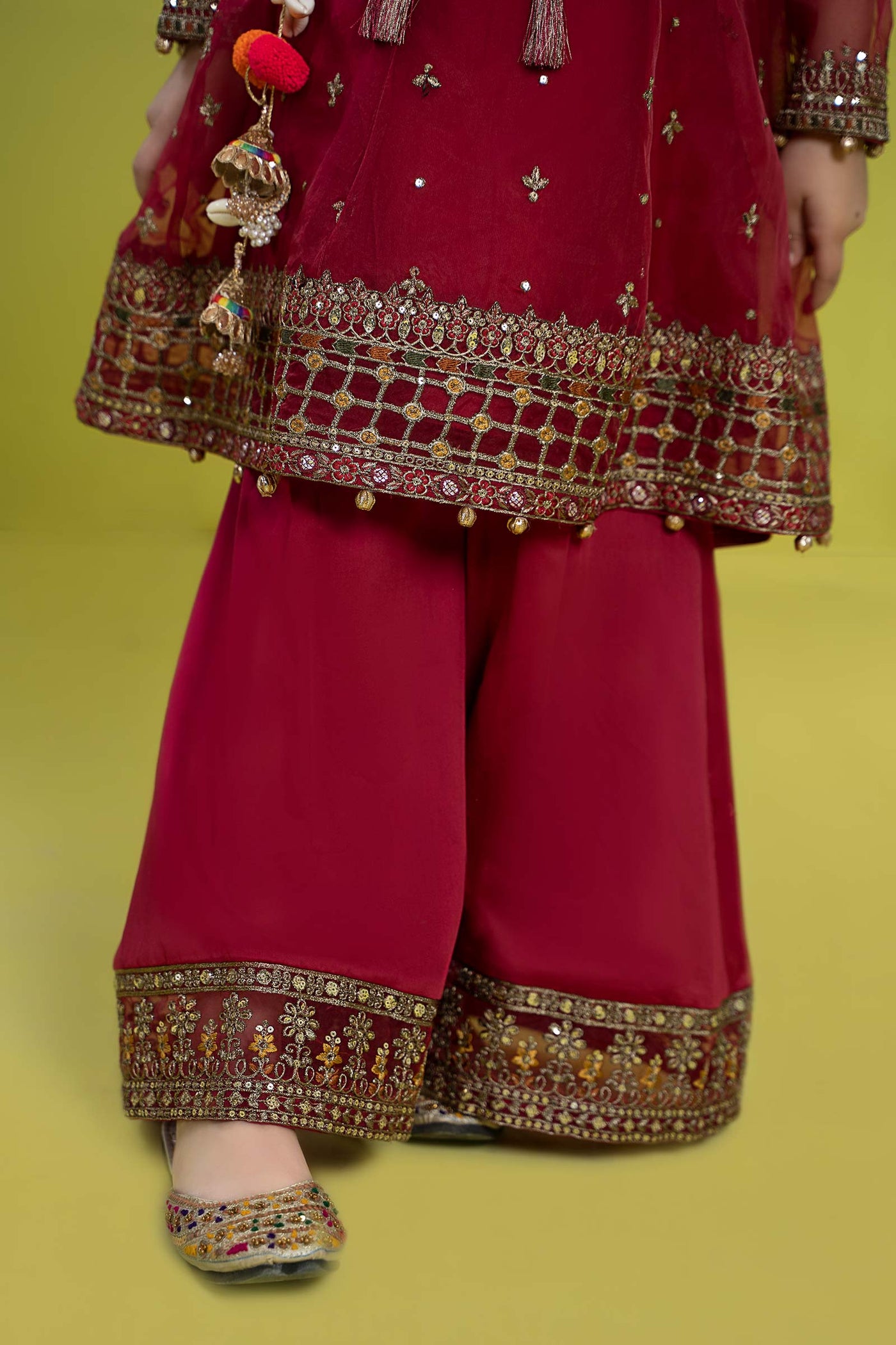 3 Piece Embroidered Organza Suit