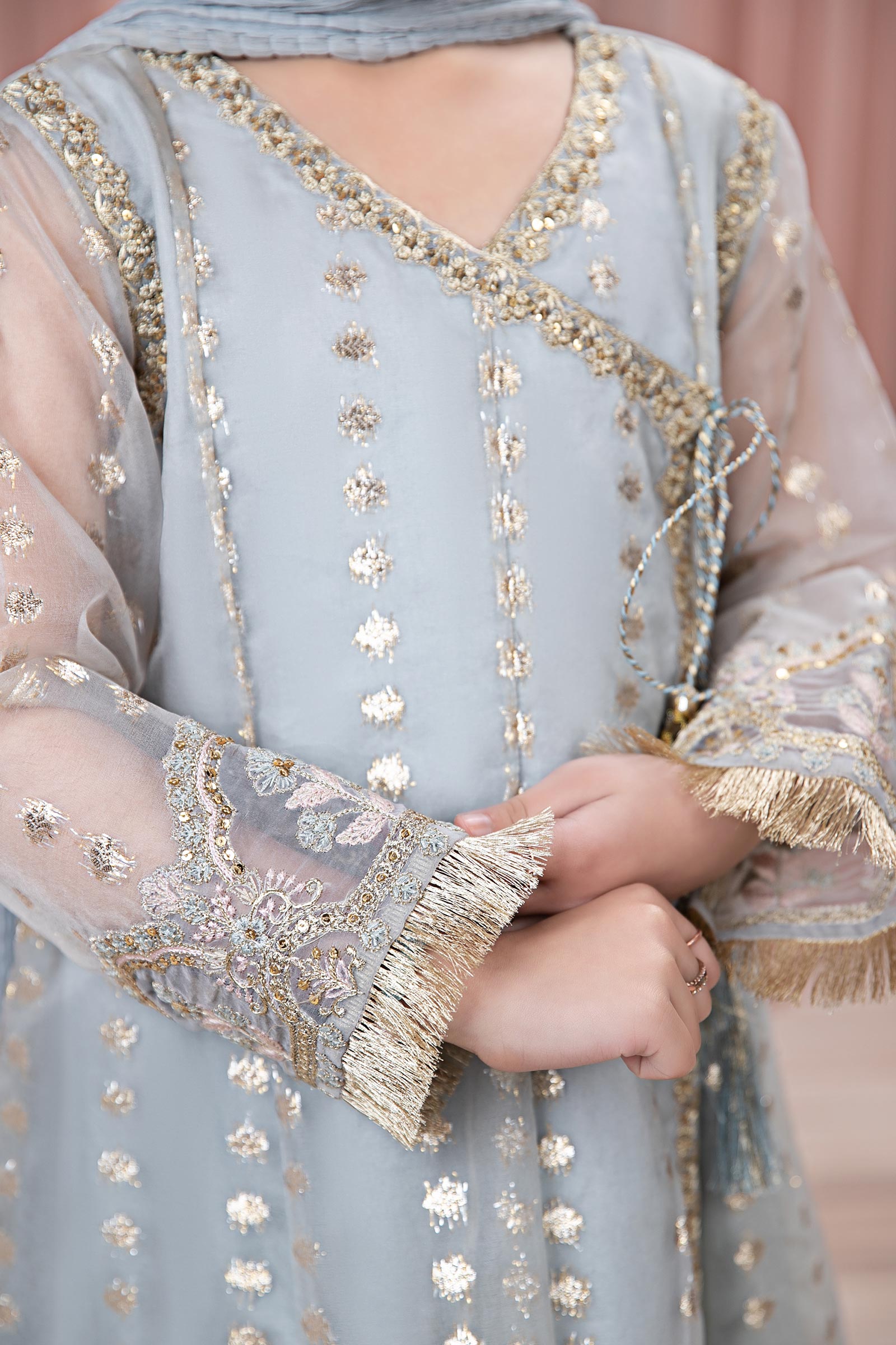 3 Piece Embroidered Organza Suit