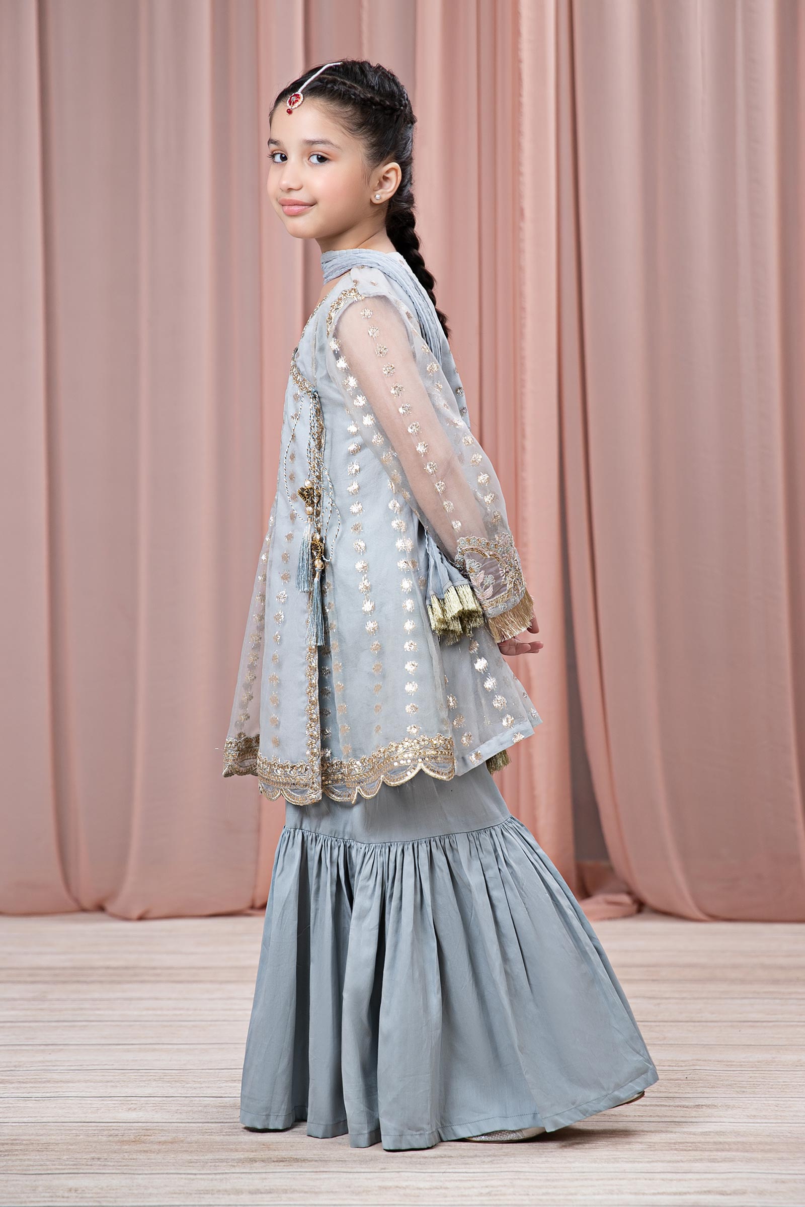 3 Piece Embroidered Organza Suit