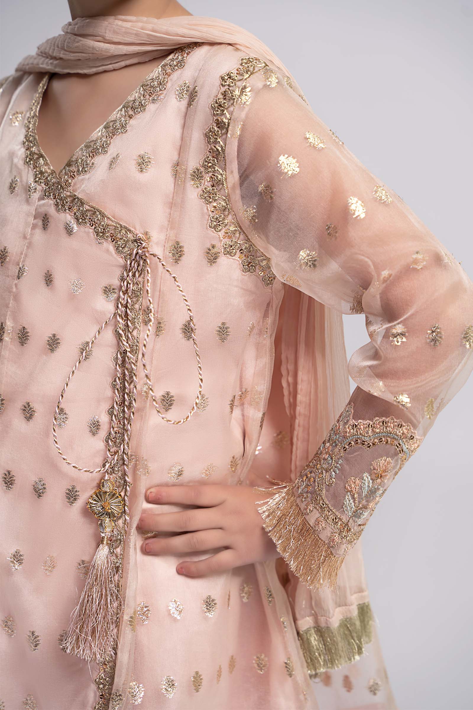 3 Piece Embroidered Organza Suit