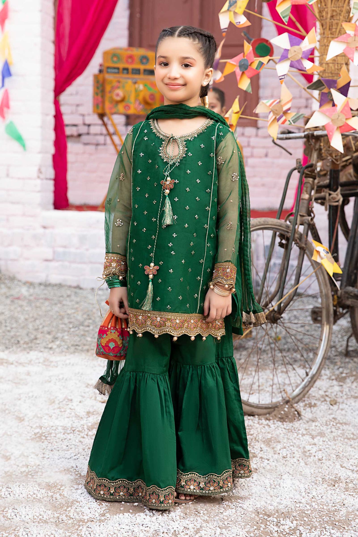 3 Piece Embroidered Organza Suit