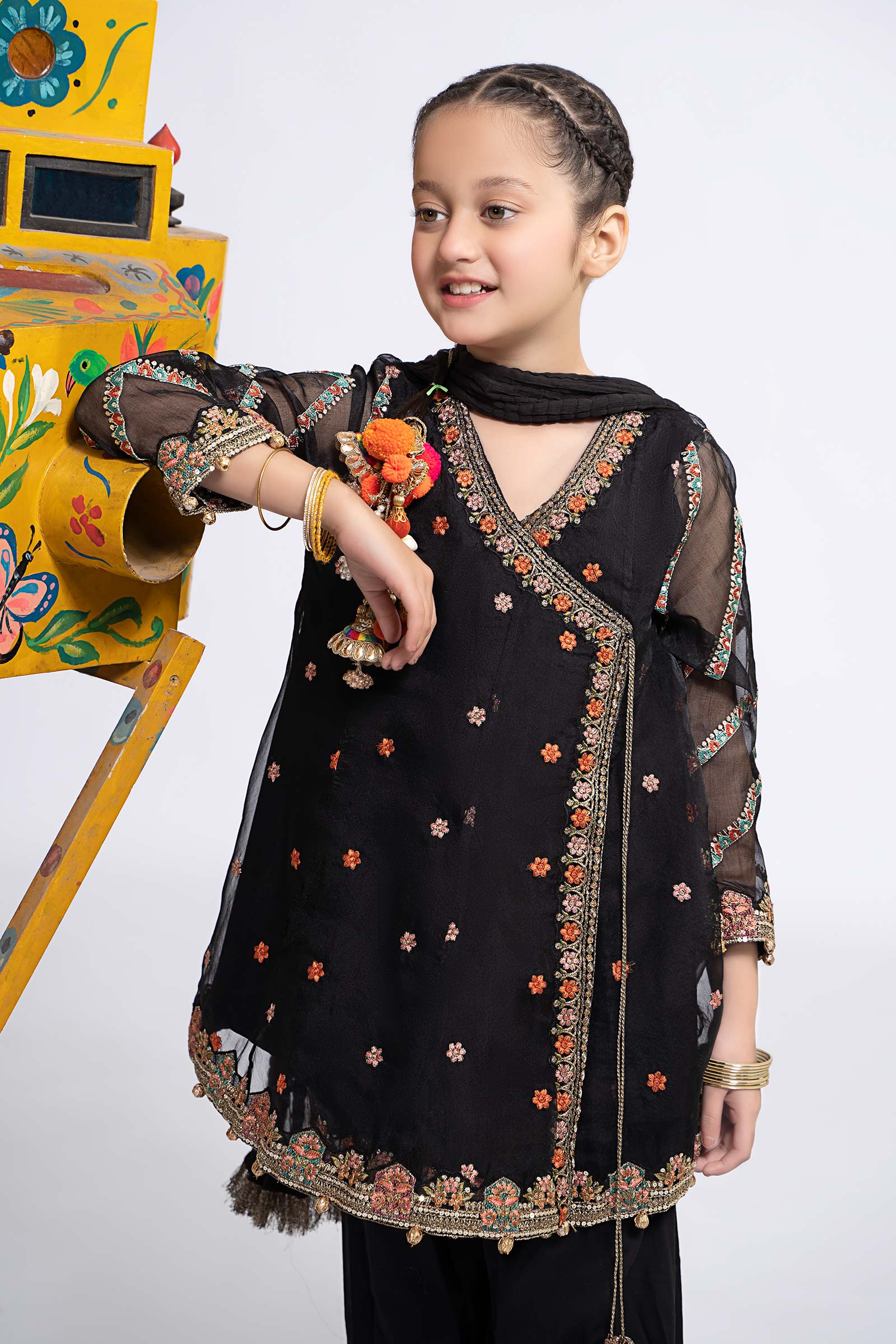 3 Piece Embroidered Organza Suit