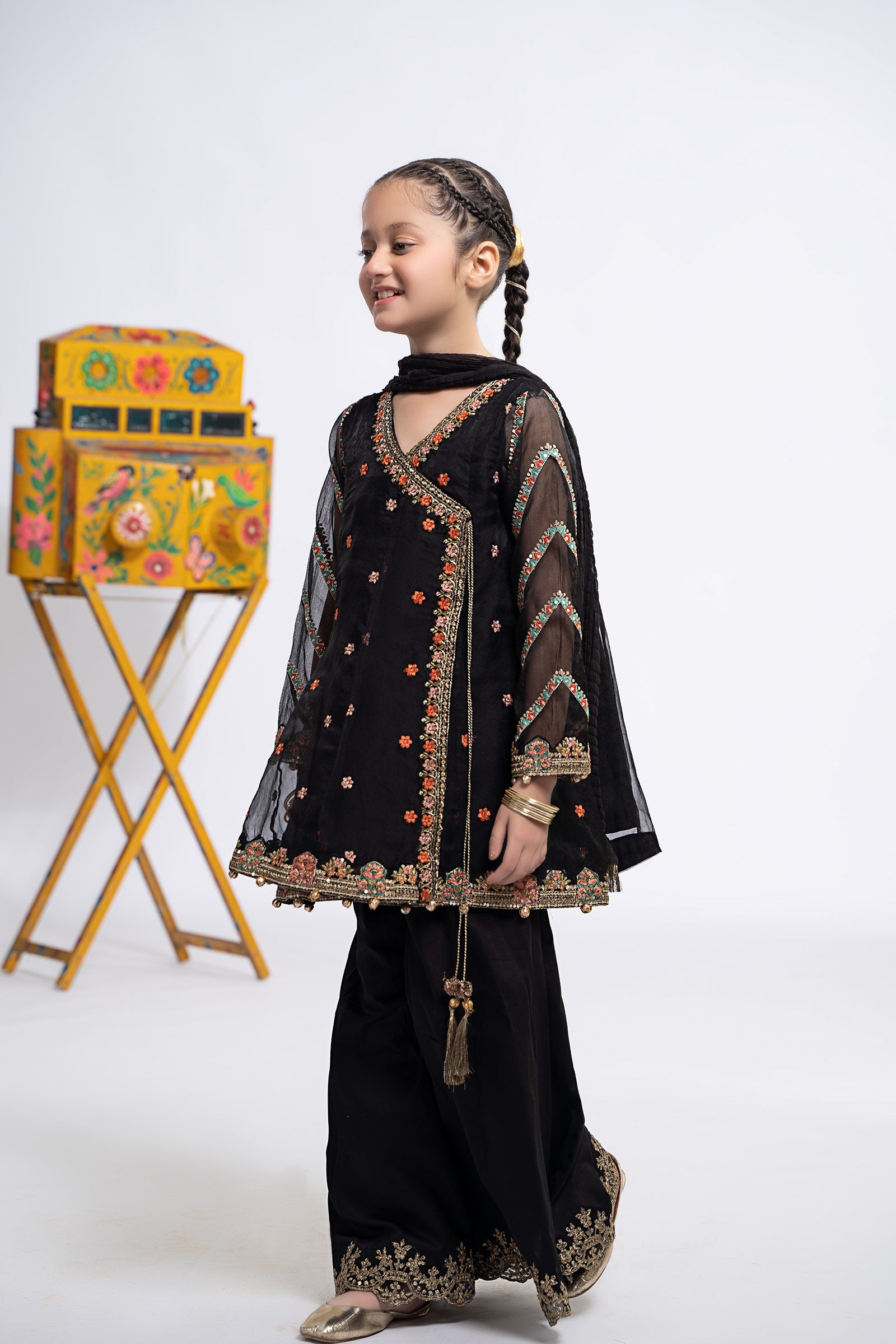 3 Piece Embroidered Organza Suit