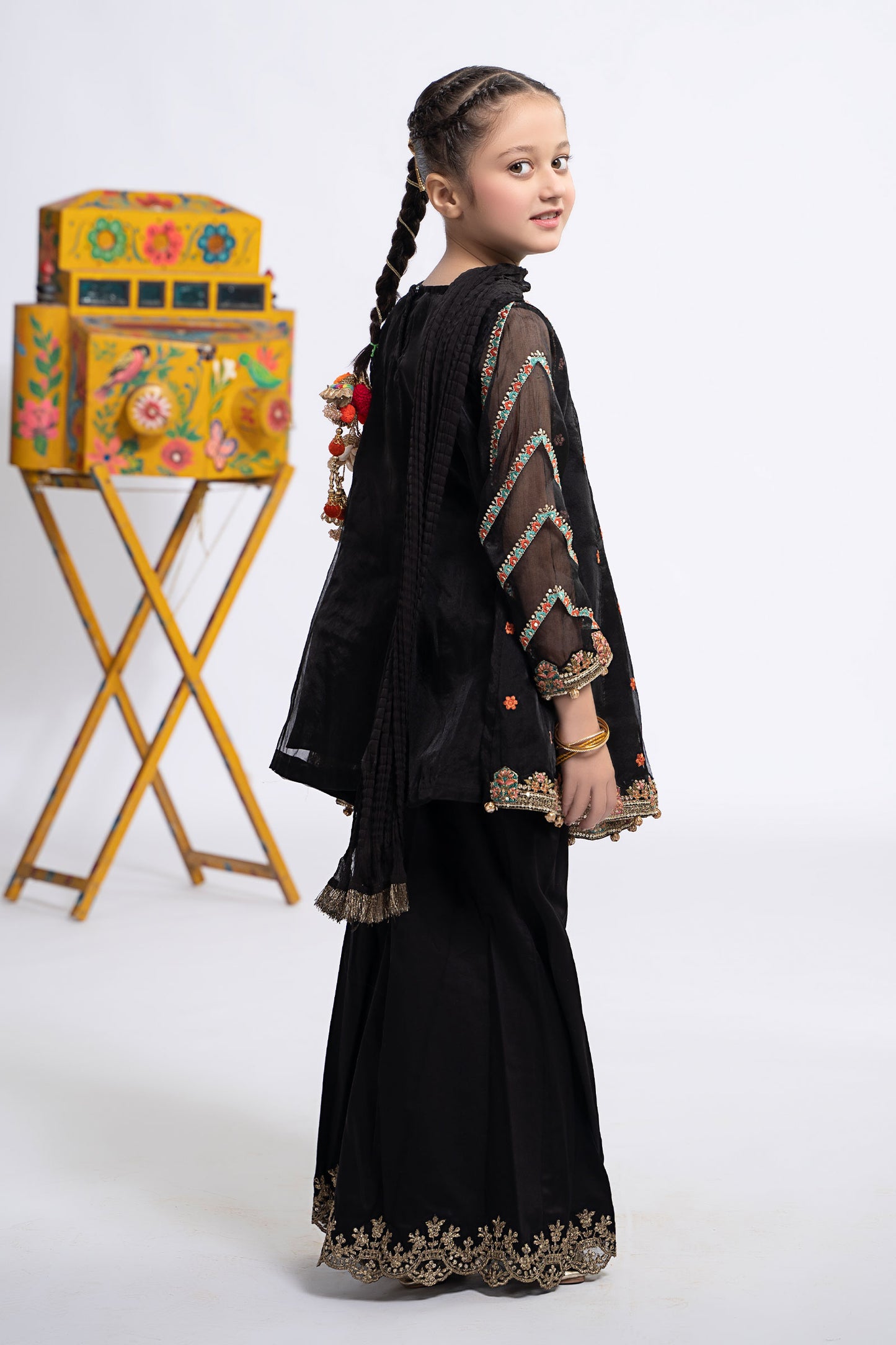 3 Piece Embroidered Organza Suit