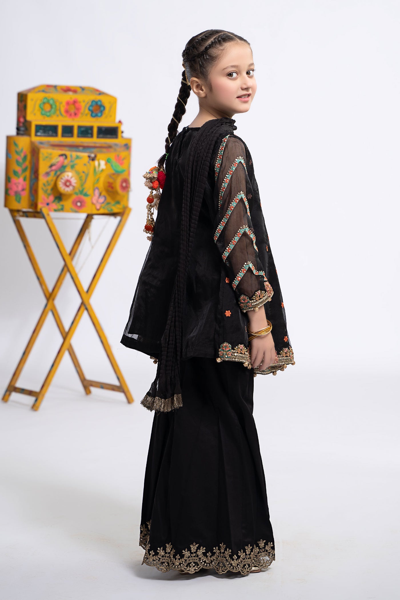 3 Piece Embroidered Organza Suit