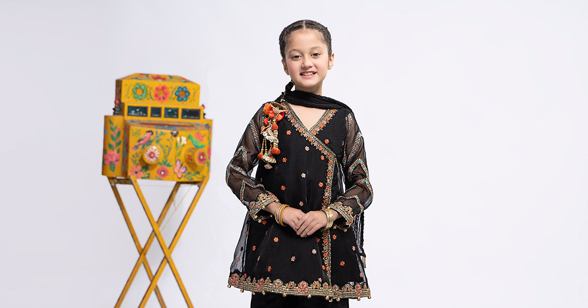 3 Piece Embroidered Organza Suit