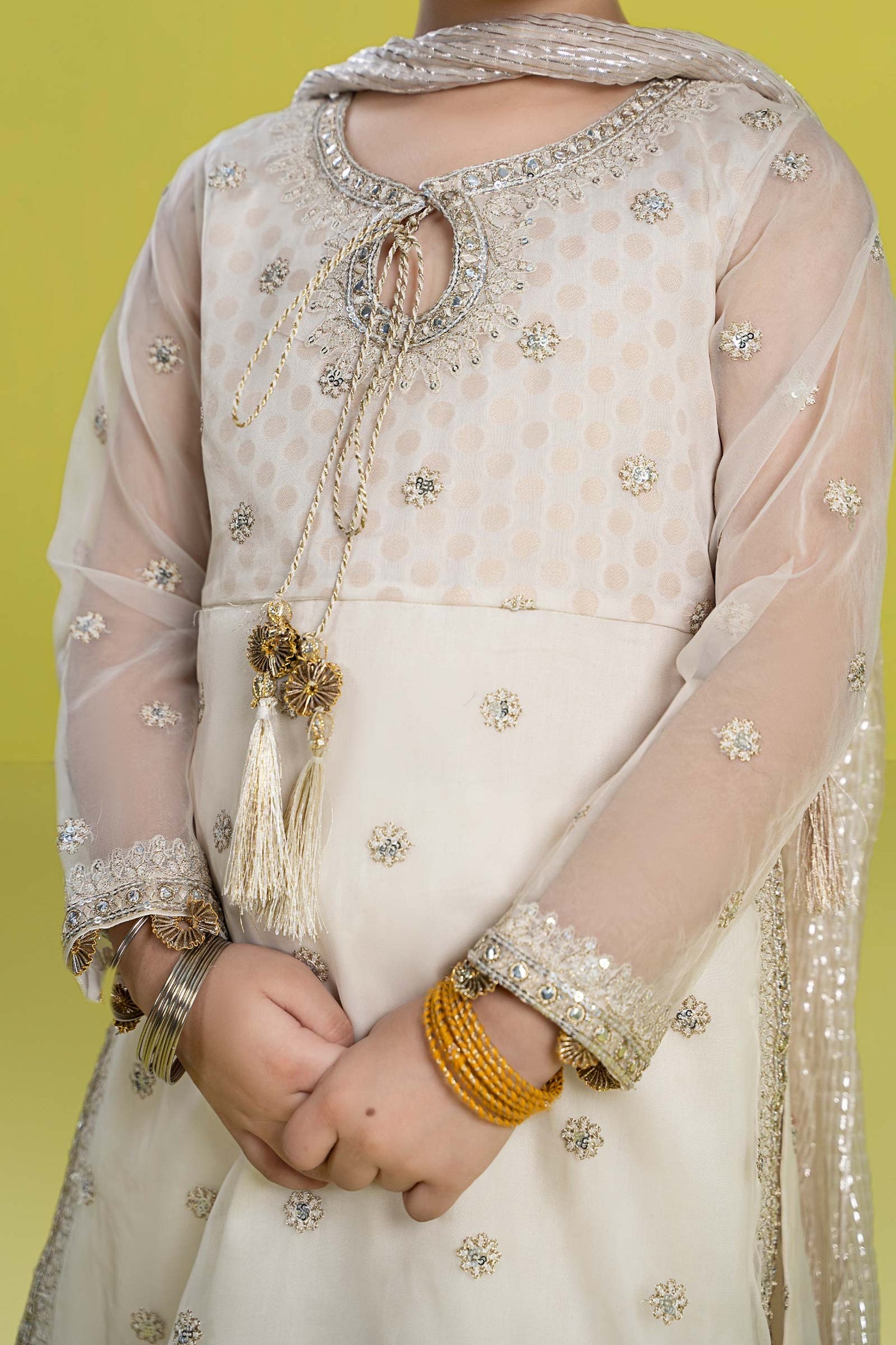 3 Piece Embroidered Organza Suit