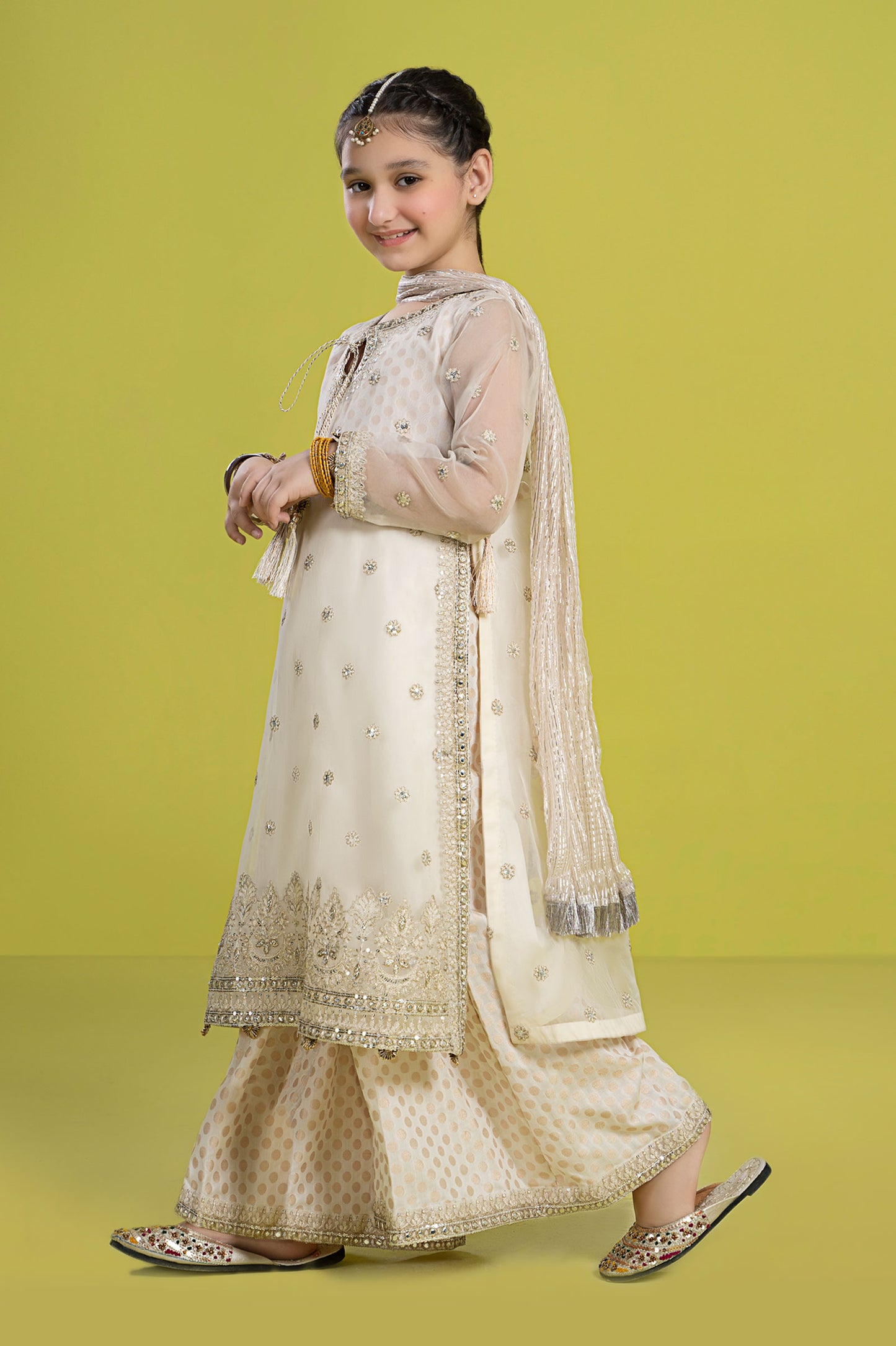 3 Piece Embroidered Organza Suit