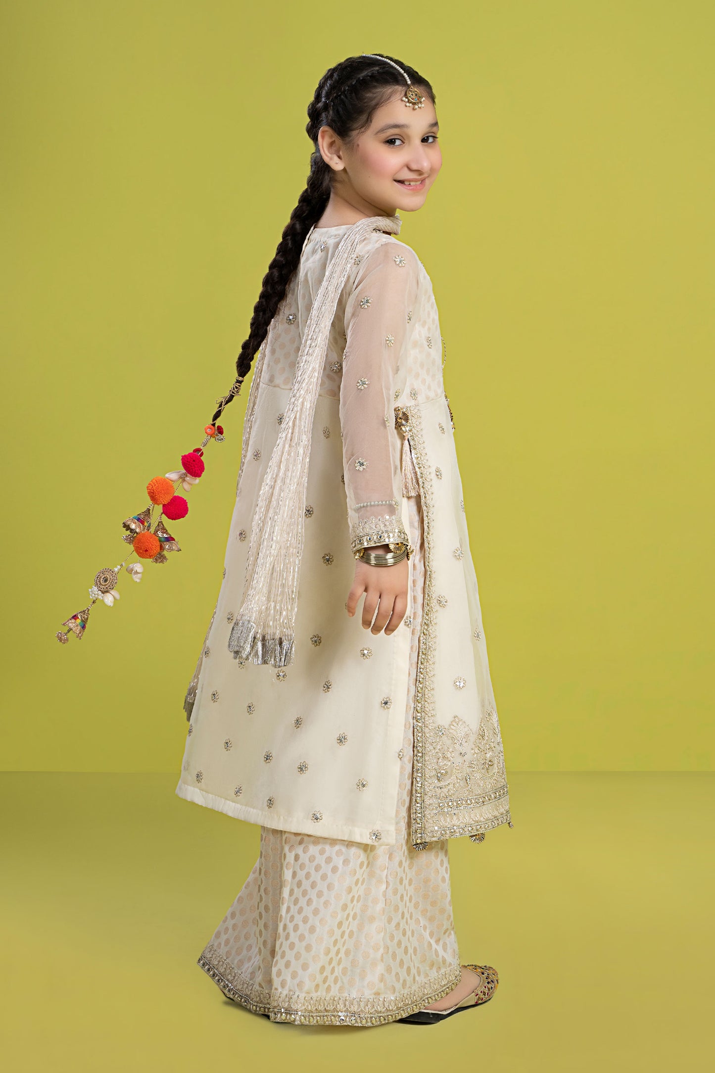 3 Piece Embroidered Organza Suit