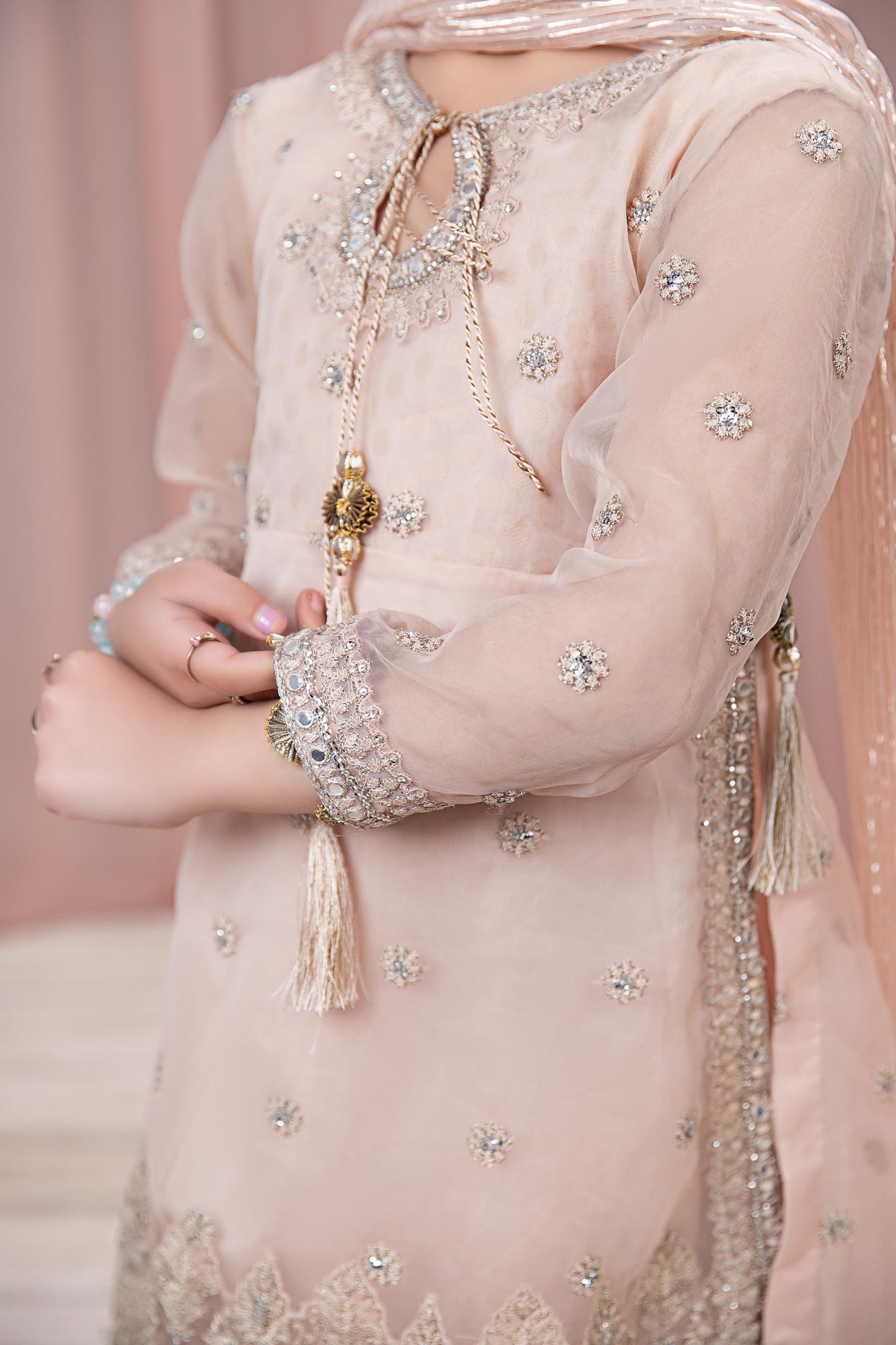 3 Piece Embroidered Organza Suit