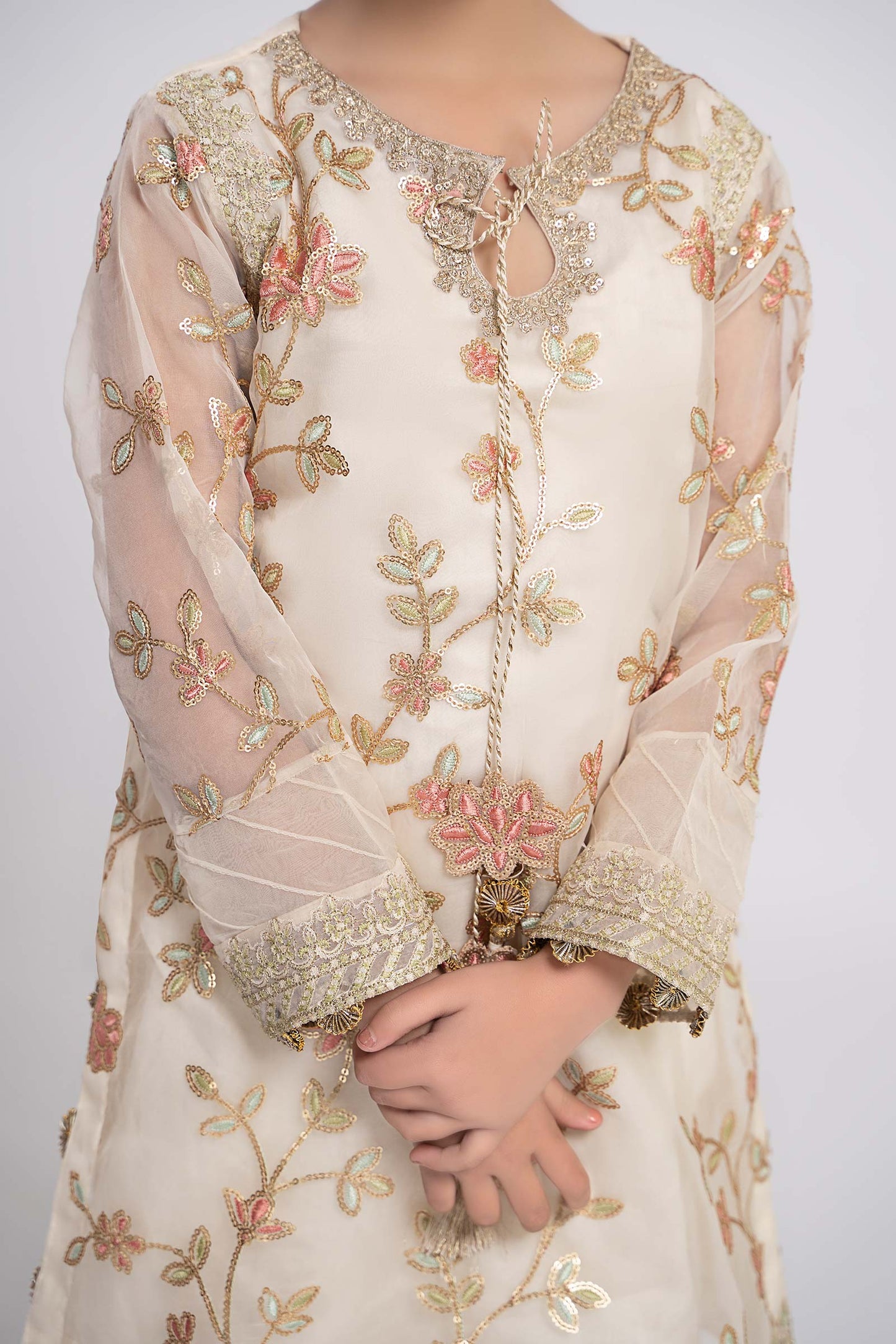 3 Piece Embroidered Organza Suit