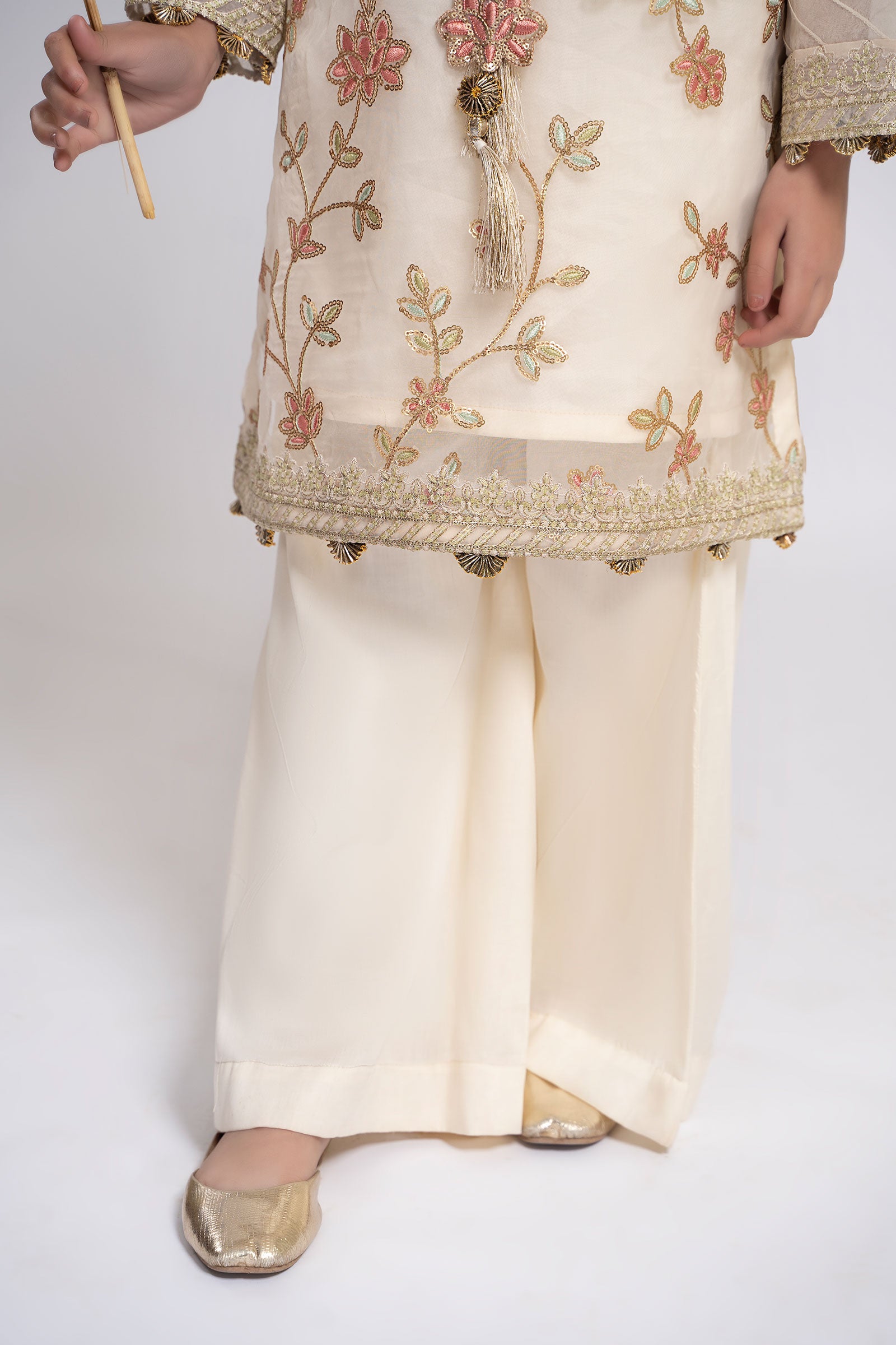 3 Piece Embroidered Organza Suit