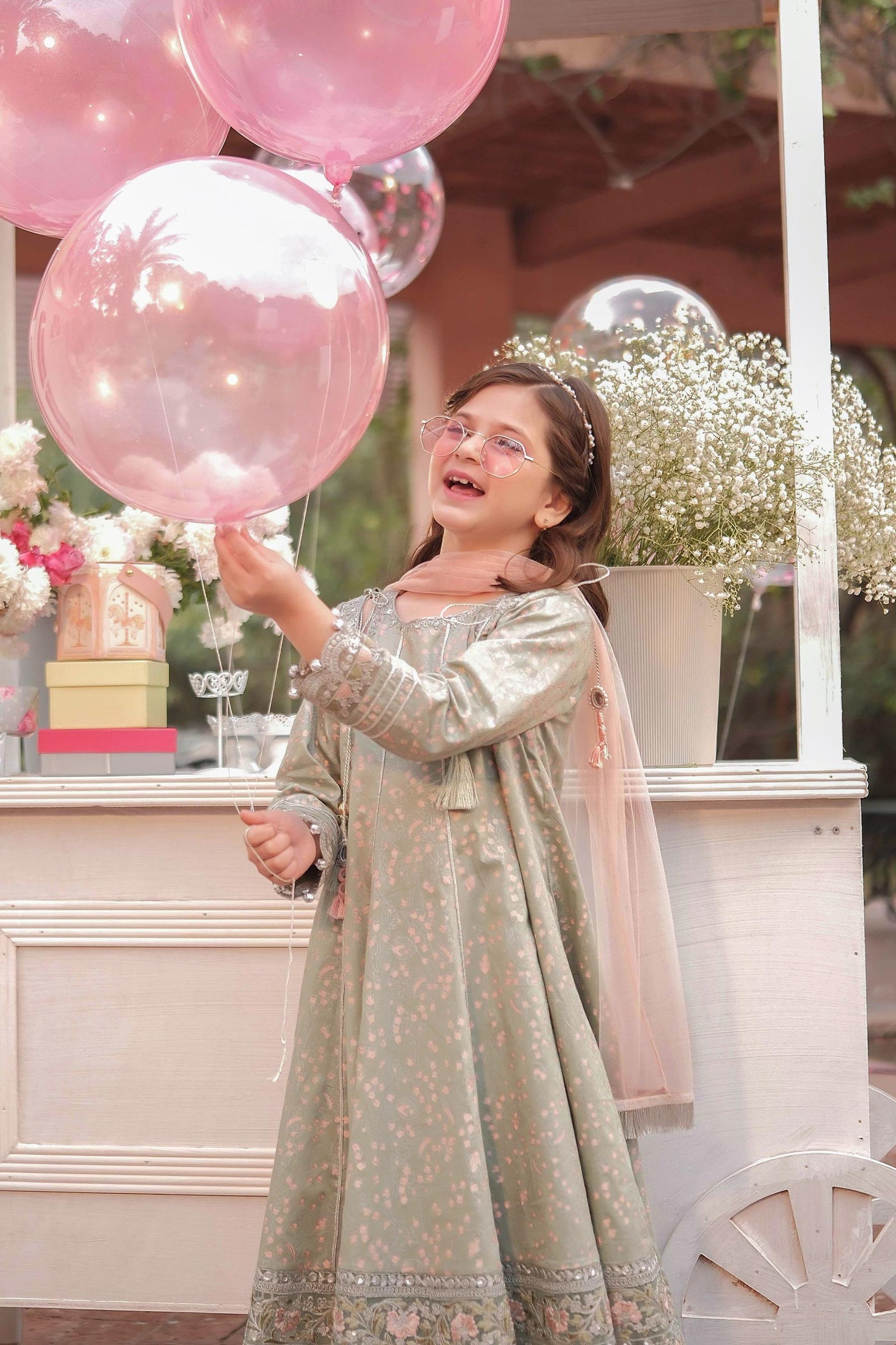 3 Piece Embroidered Cotton Satin Suit