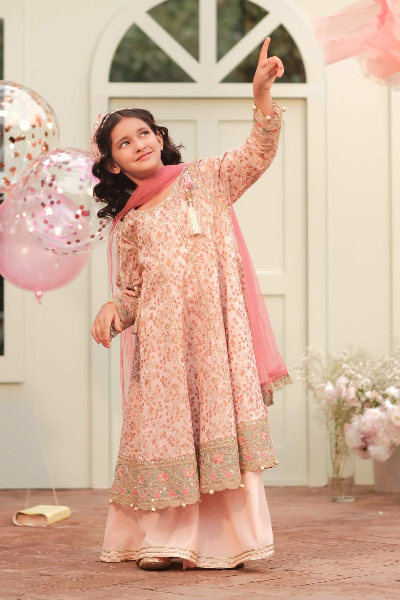 3 Piece Embroidered Cotton Satin Suit