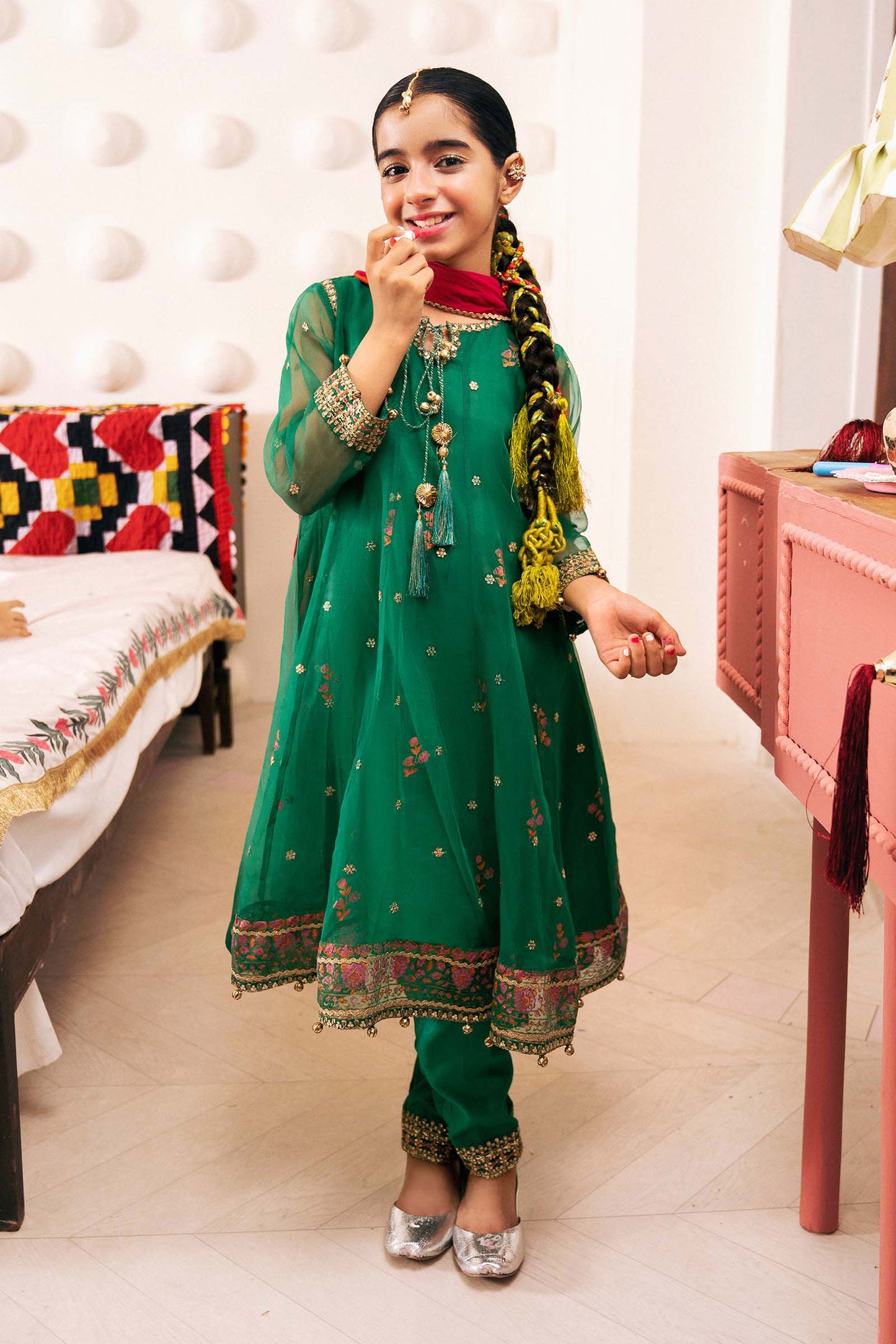 3 Piece Embroidered Organza Suit