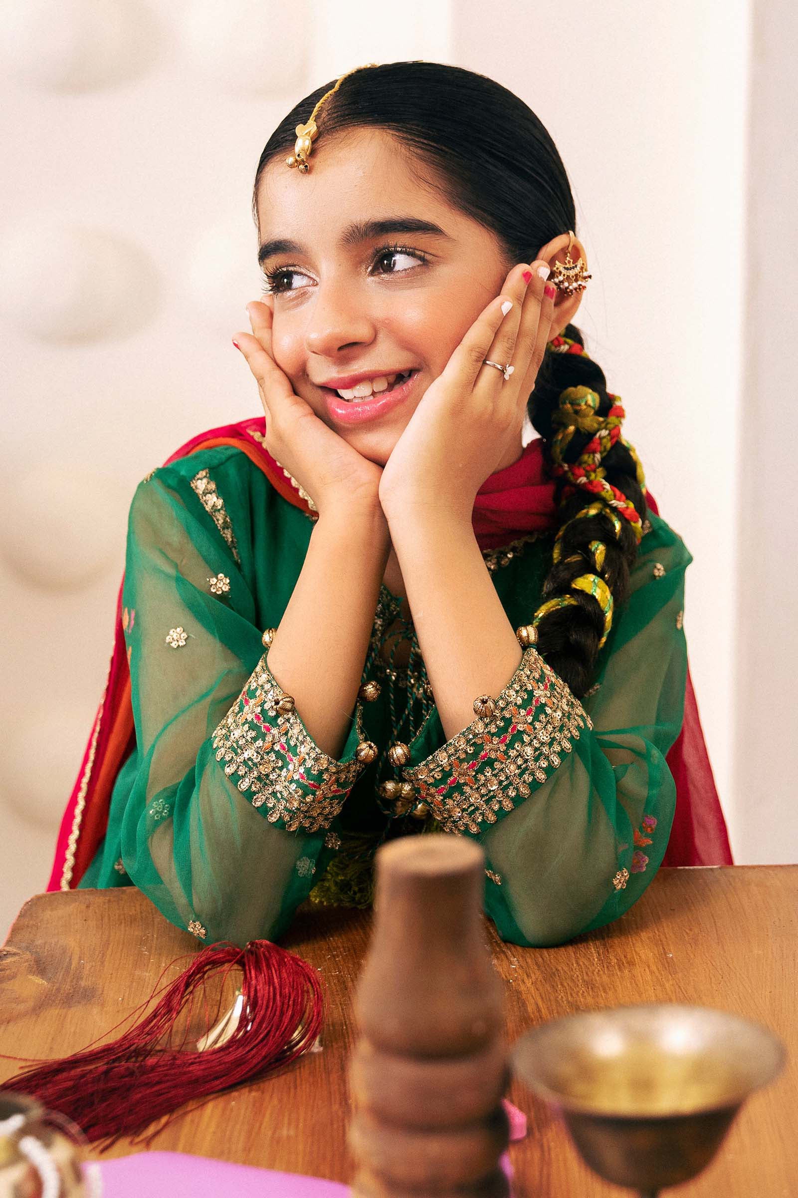 3 Piece Embroidered Organza Suit