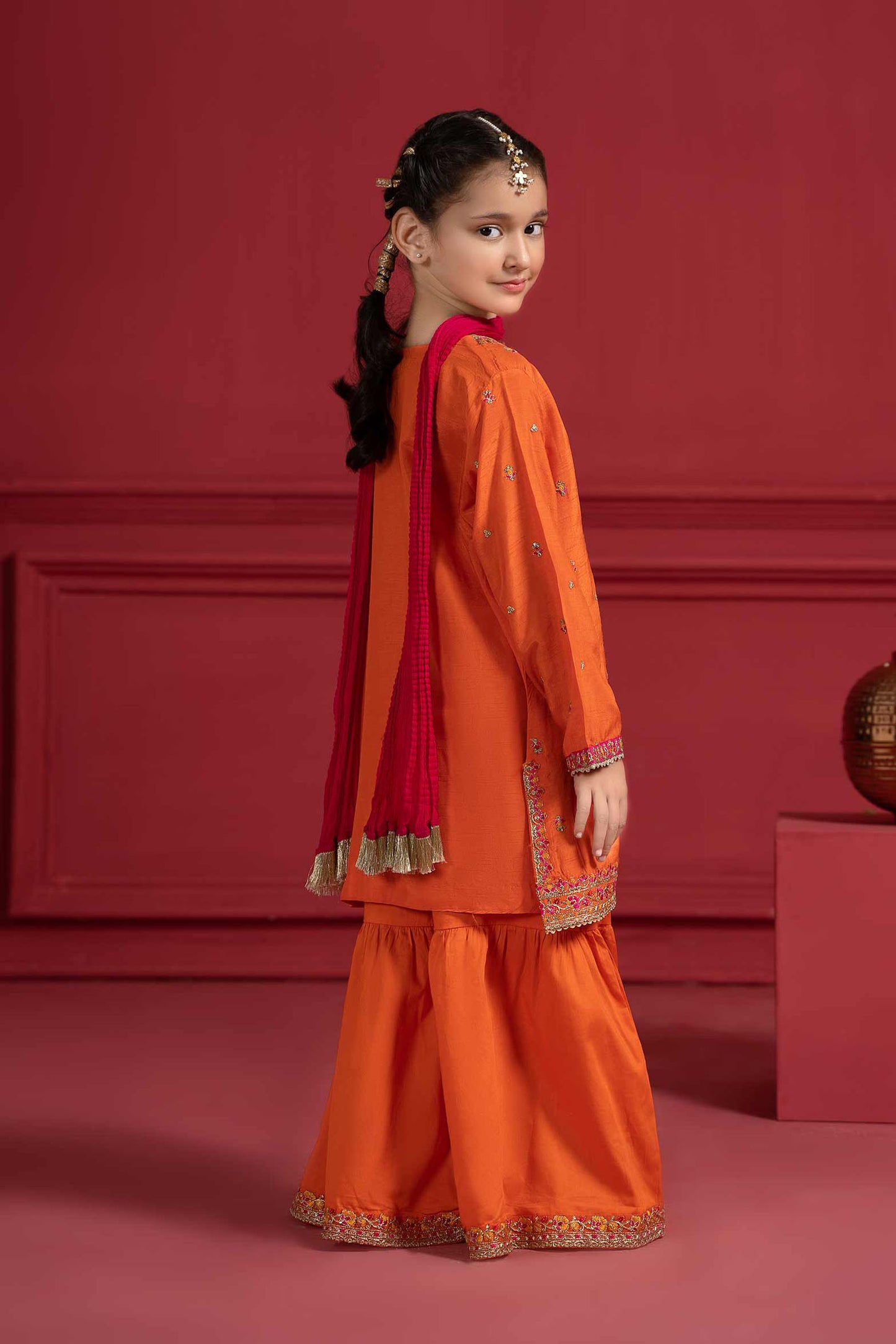 3 Piece Embroidered Silk Suit