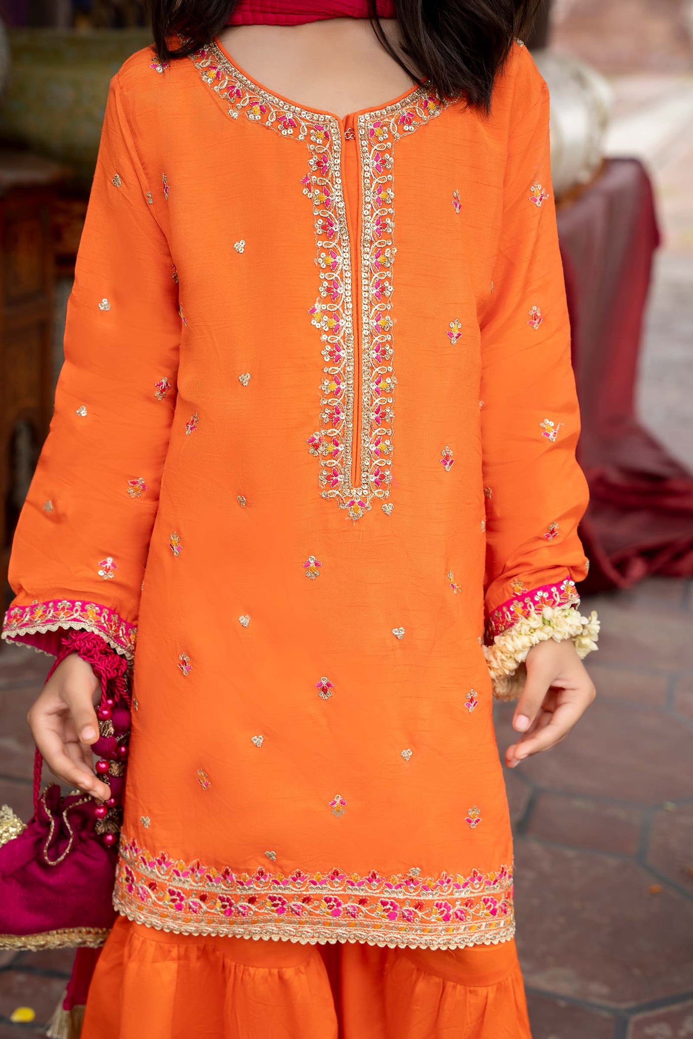 3 Piece Embroidered Silk Suit