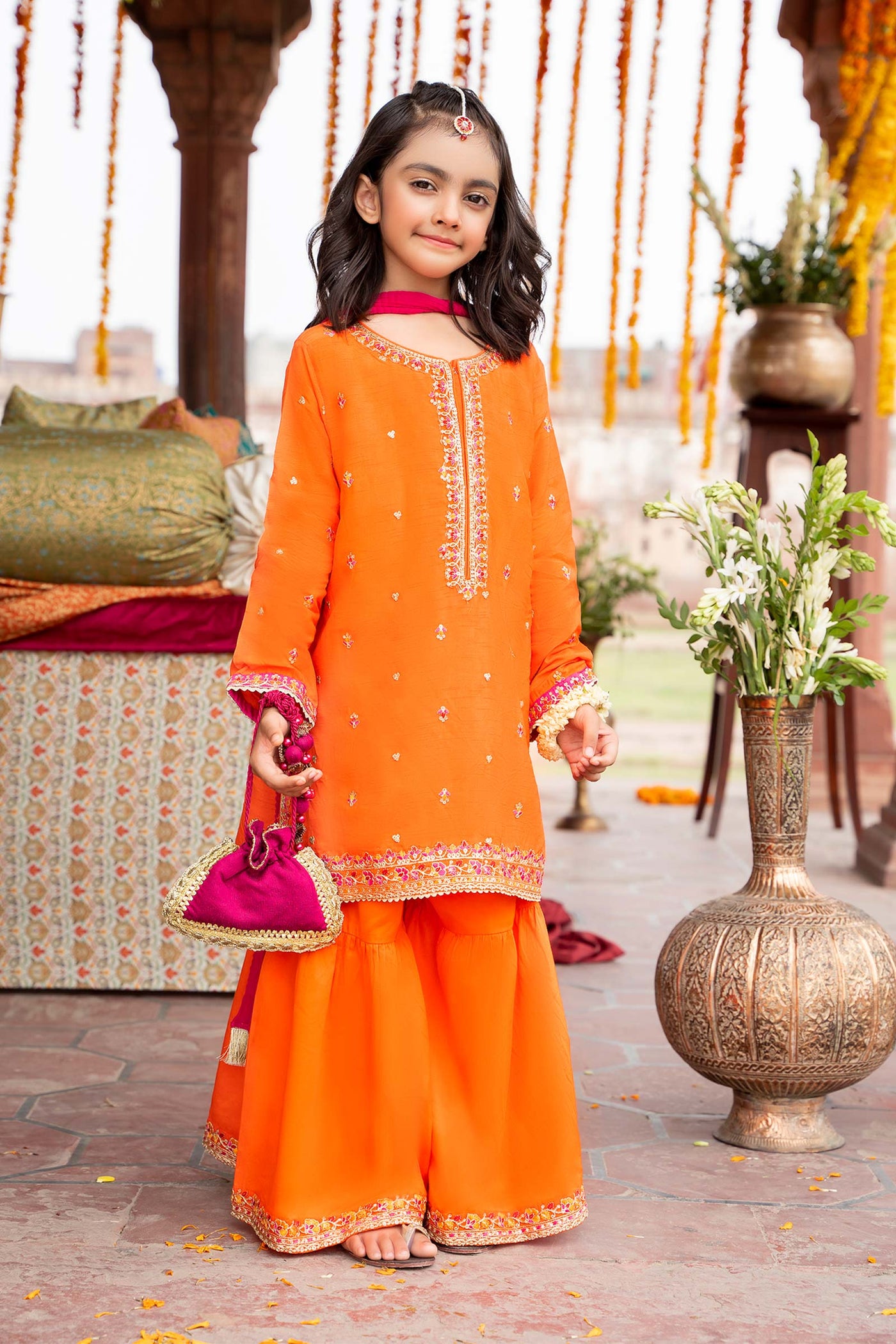 3 Piece Embroidered Silk Suit