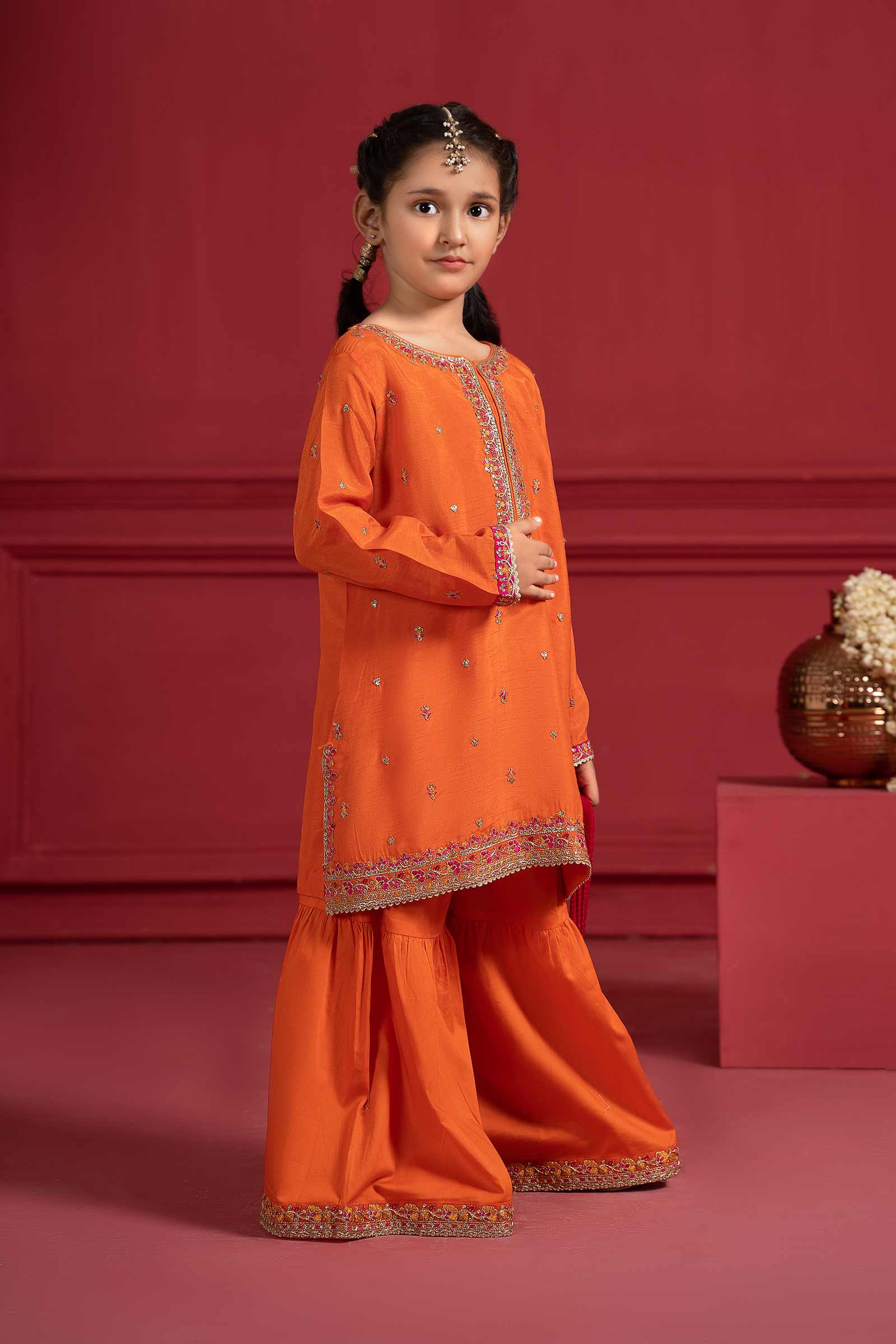 3 Piece Embroidered Silk Suit