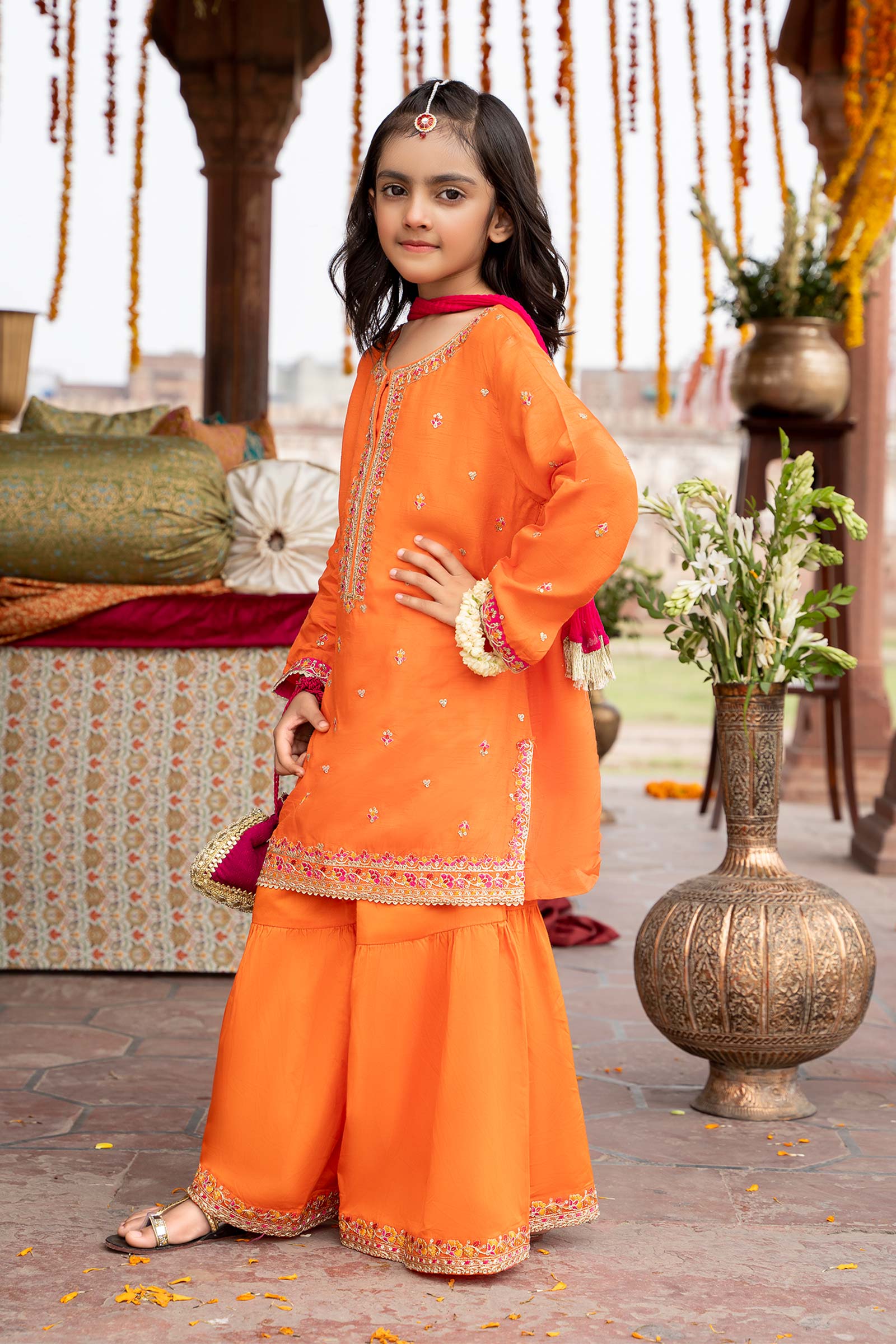 3 Piece Embroidered Silk Suit