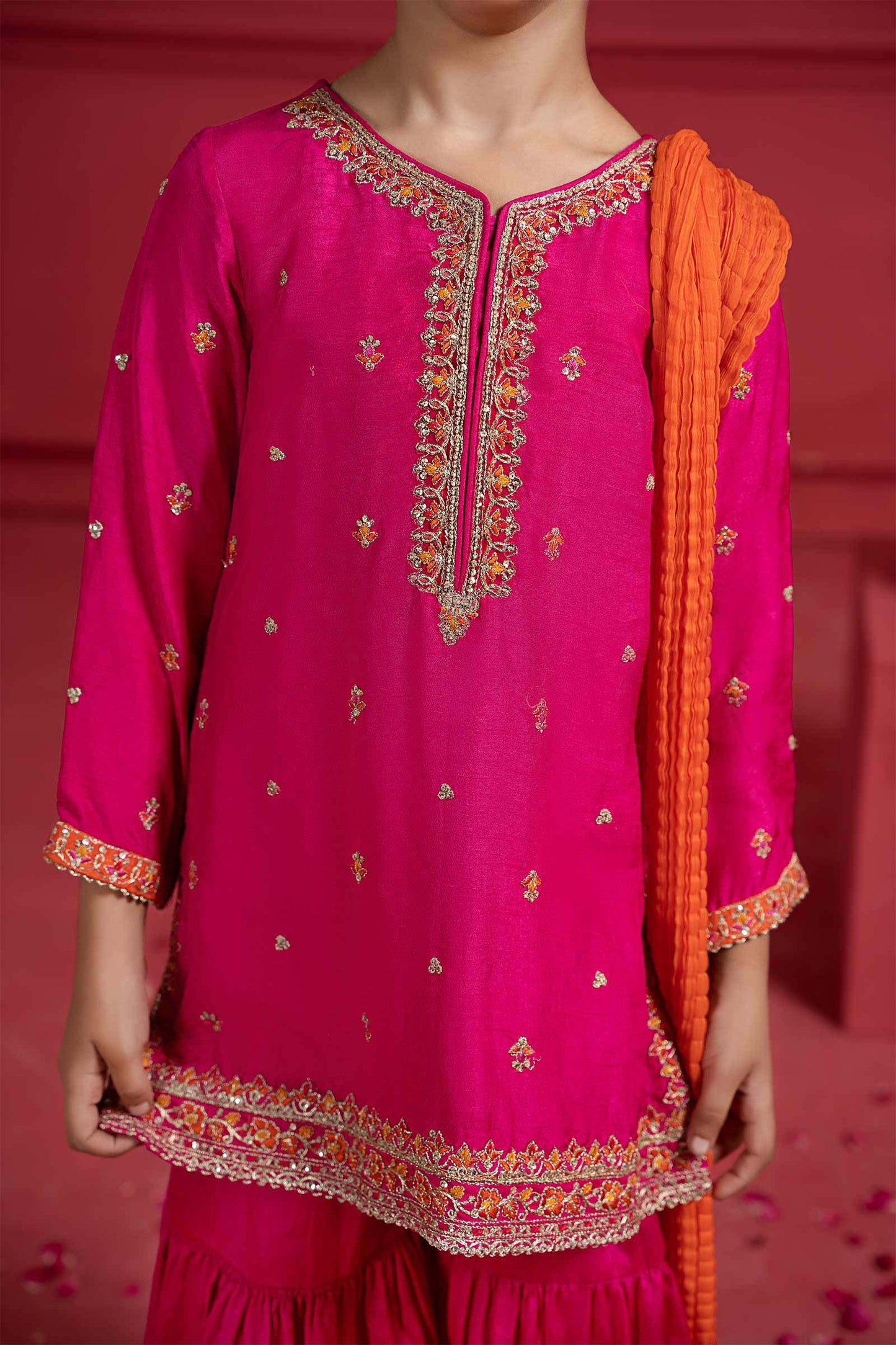 3 Piece Embroidered Silk Suit