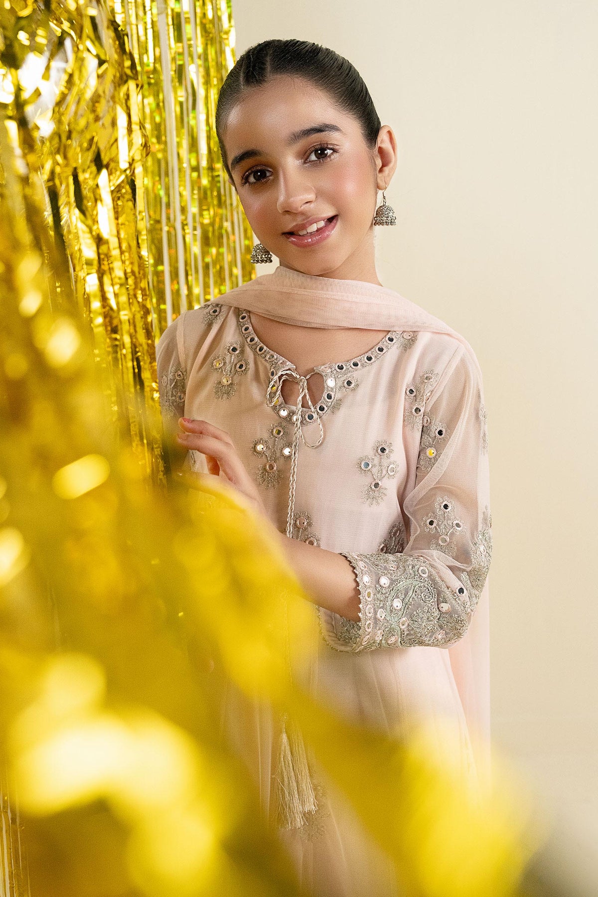 3 Piece Embroidered Net Suit