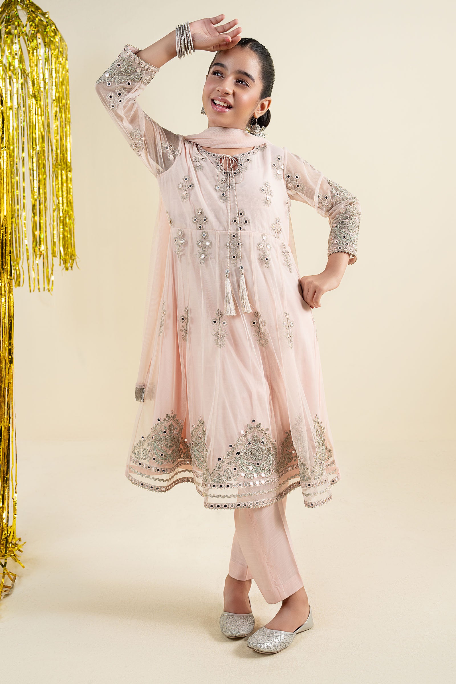 3 Piece Embroidered Net Suit