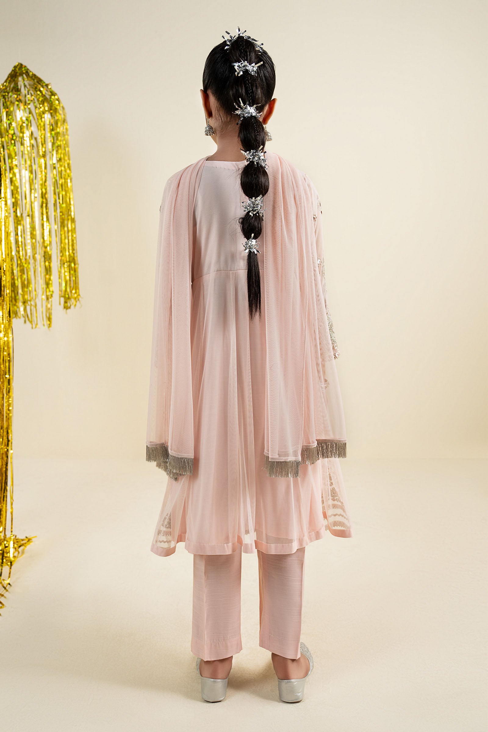 3 Piece Embroidered Net Suit