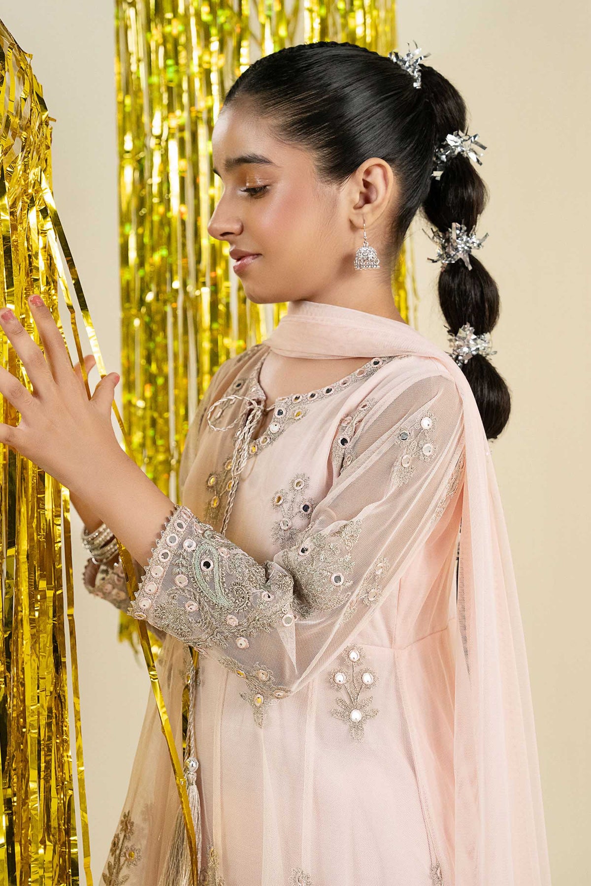3 Piece Embroidered Net Suit