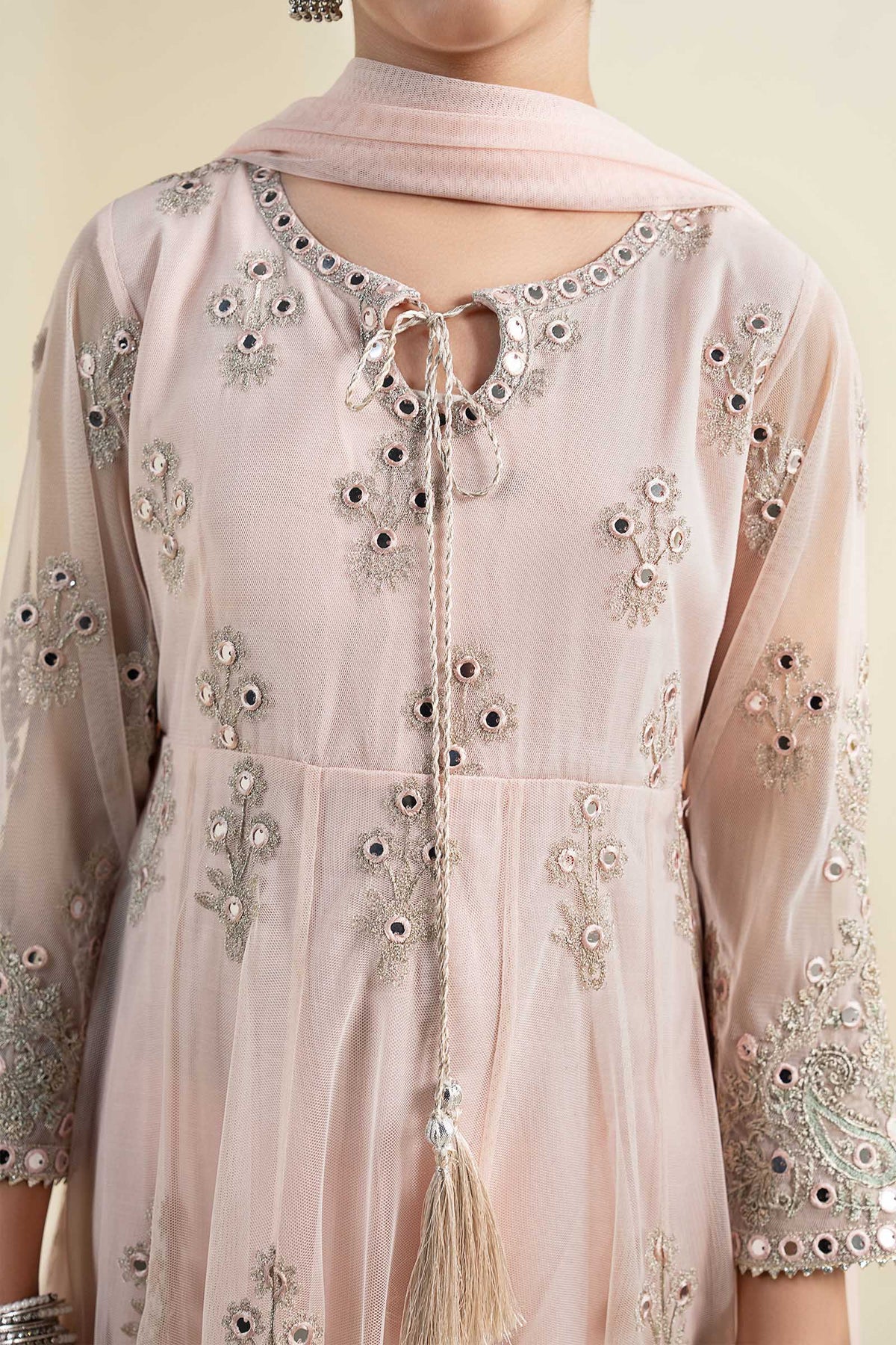 3 Piece Embroidered Net Suit