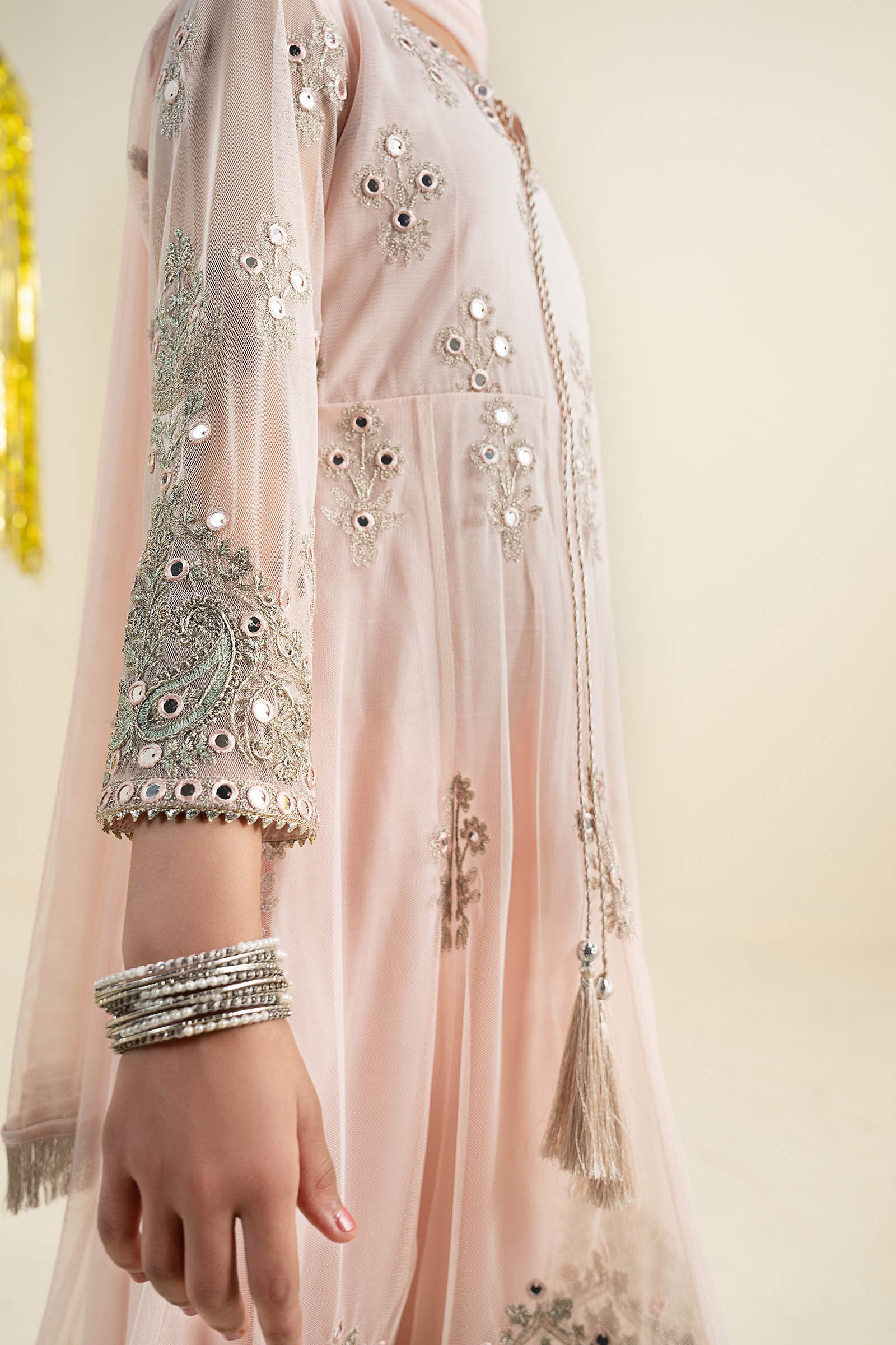 3 Piece Embroidered Net Suit