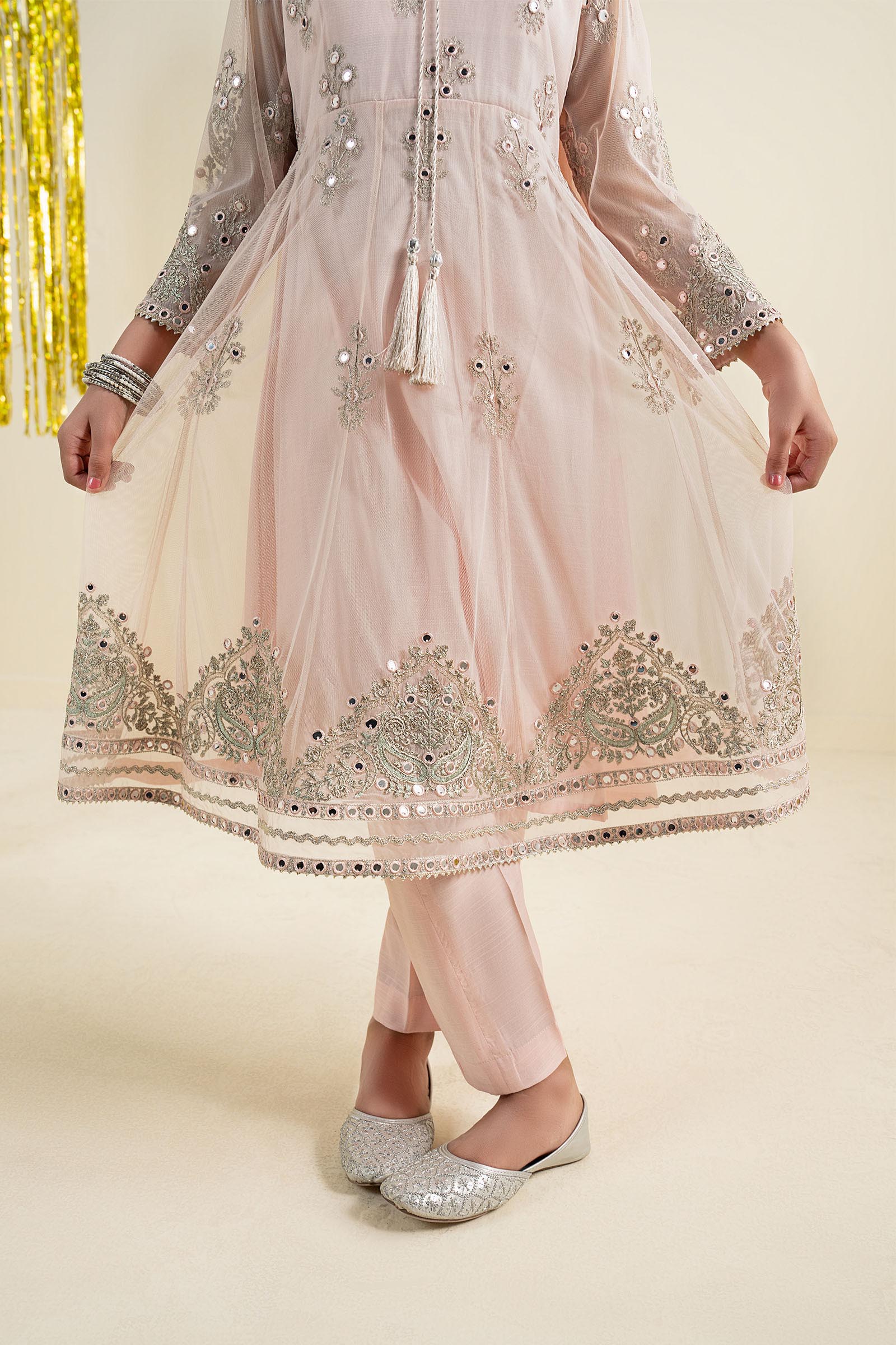 3 Piece Embroidered Net Suit
