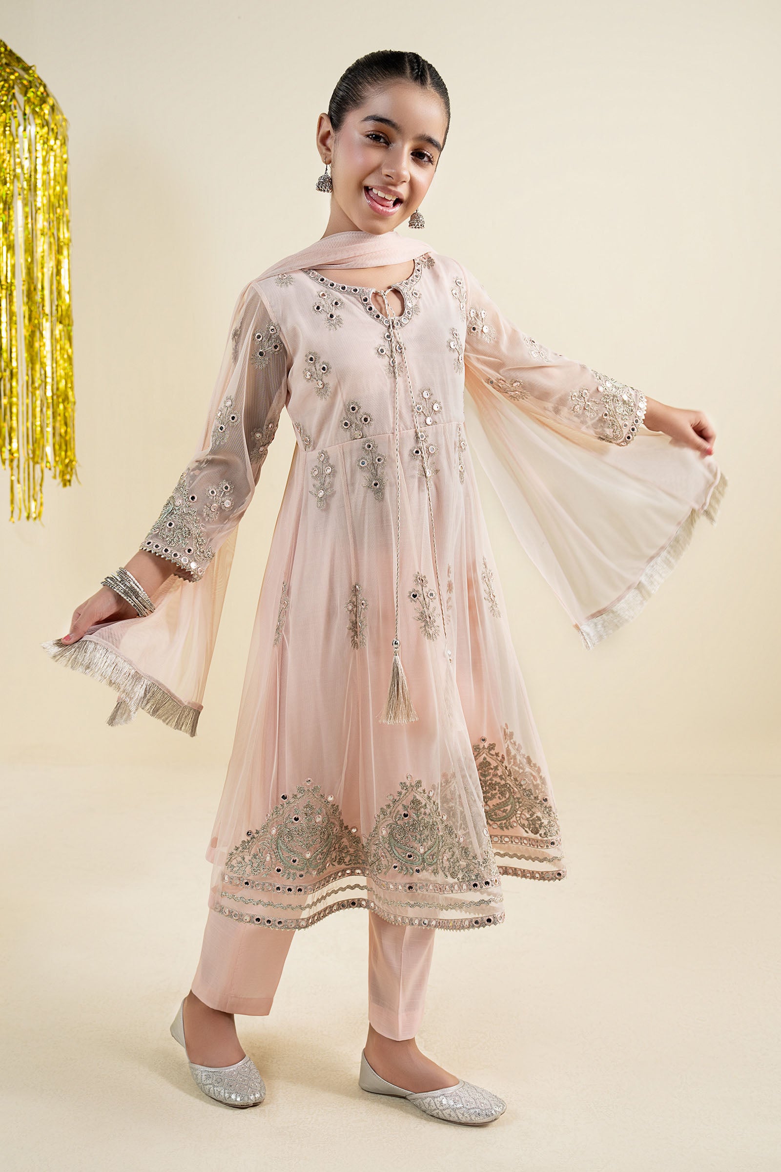 3 Piece Embroidered Net Suit
