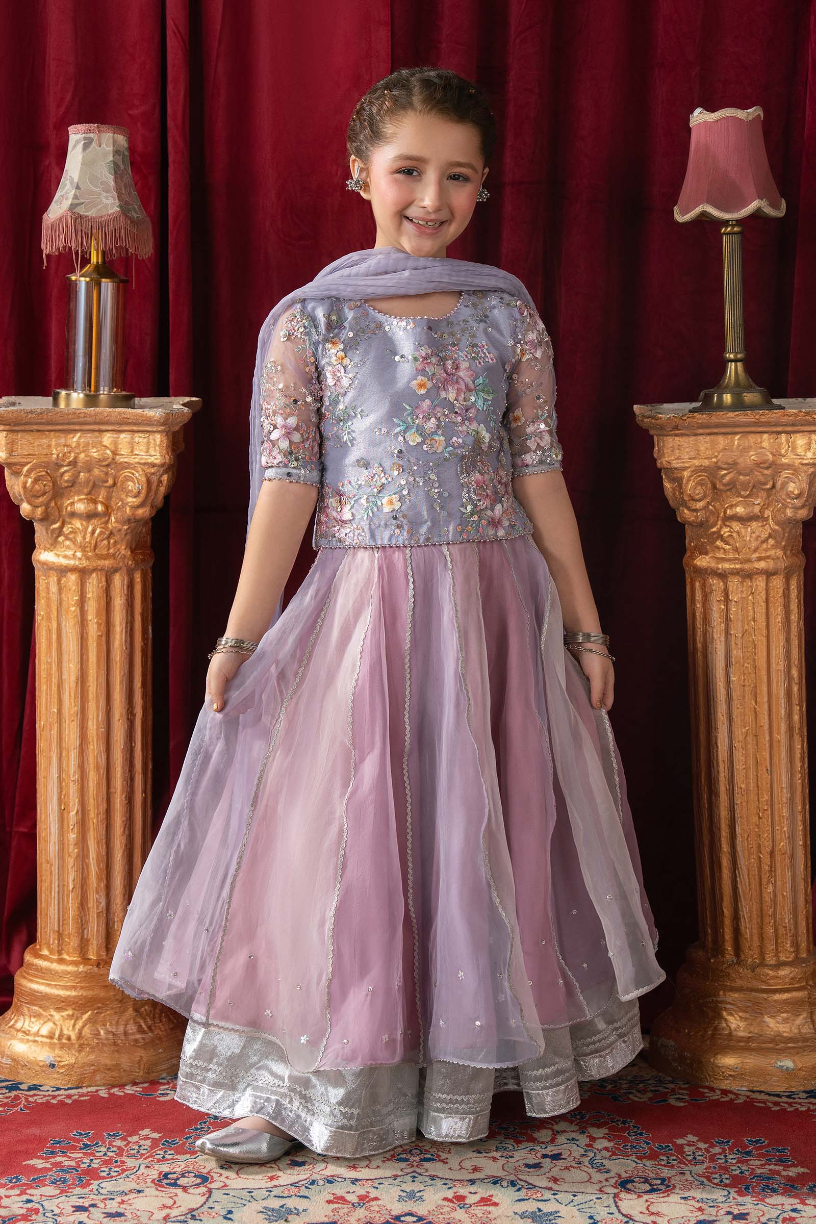 3 Piece Embroidered Tissue Suit