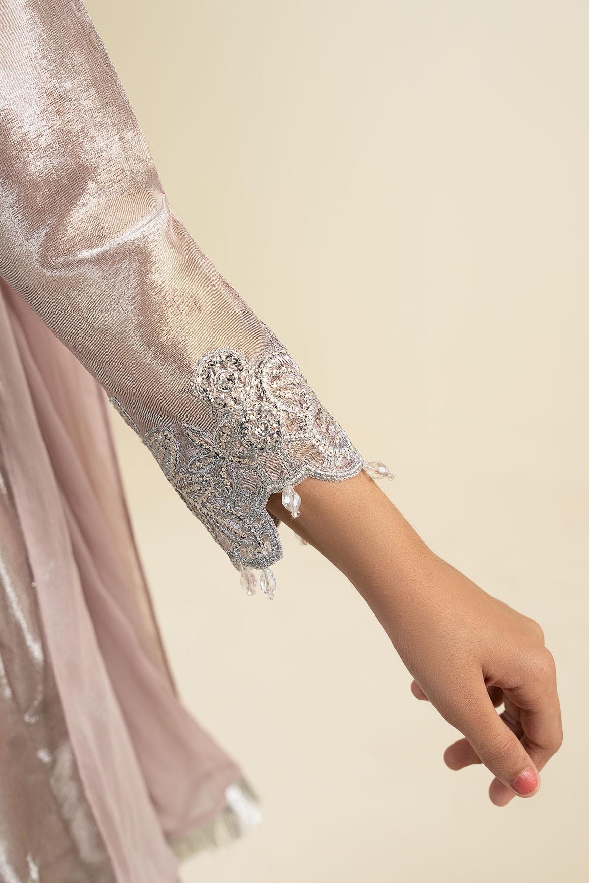 3 Piece Embroidered Tissue Suit